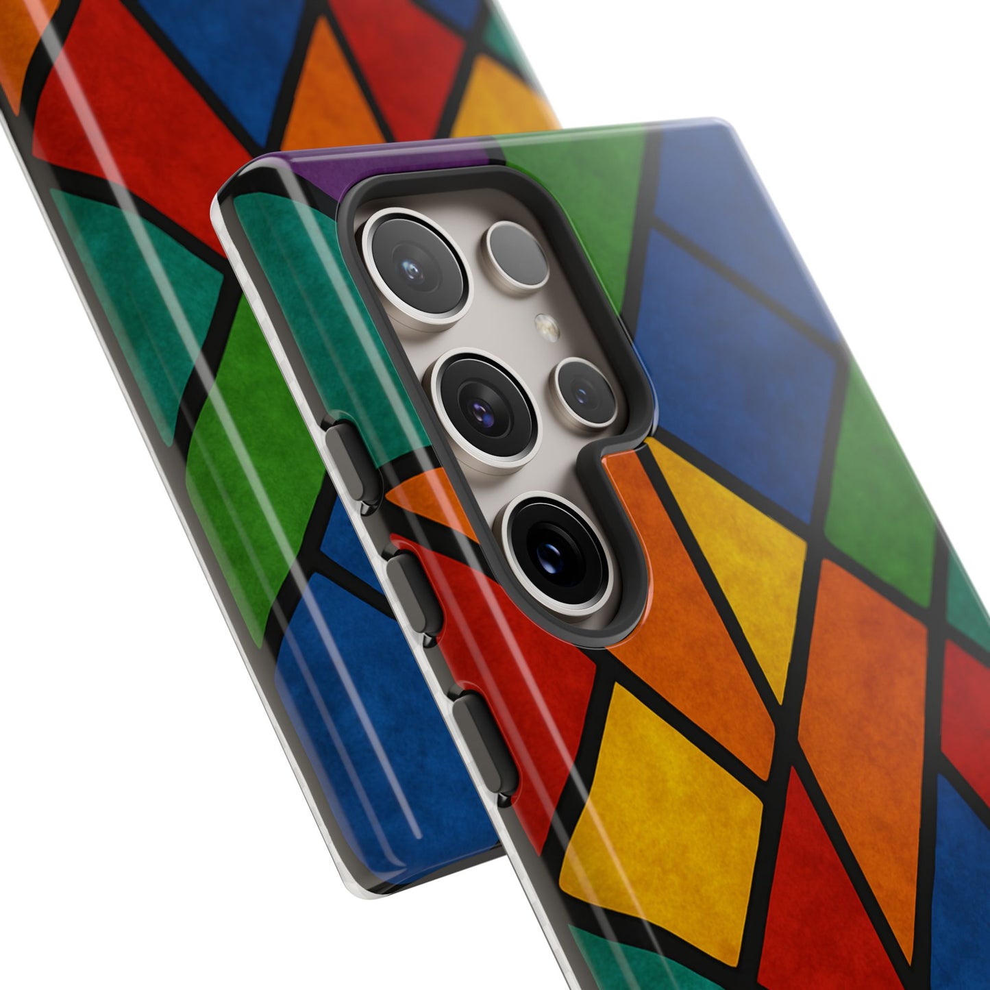 Colorful Phone Case, Stained Glass Pattern, Artistic Phone Cover, Unique Smartphone Protection, Vibrant Gift for All Occasions