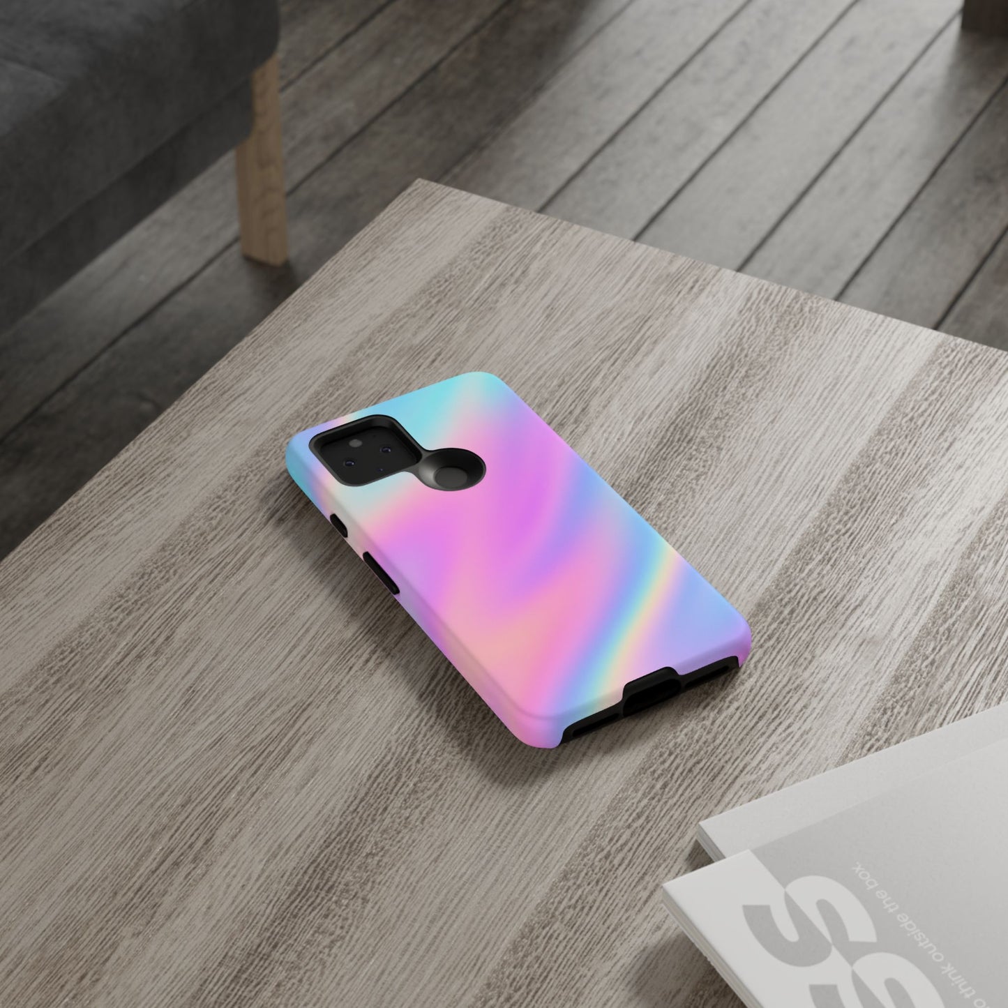 Colorful Holographic Phone Case, Tough Cases for iPhone, Trendy Phone Cover, Unique Gift for Her, Pastel Phone Accessory