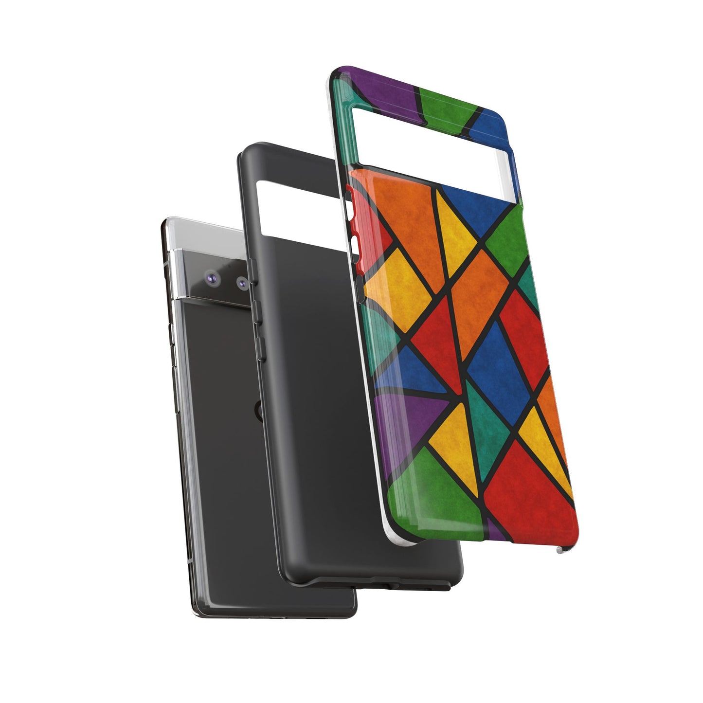 Colorful Phone Case, Stained Glass Pattern, Artistic Phone Cover, Unique Smartphone Protection, Vibrant Gift for All Occasions