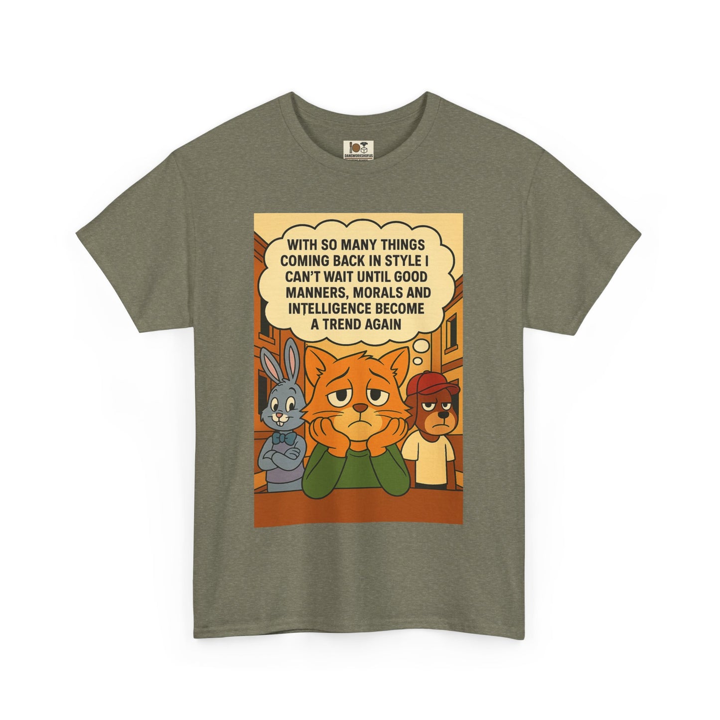Funny Cat Tee, Unisex Heavy Cotton T-Shirt, Gift for Cat Lovers, Trendy Humor Shirt, Casual Everyday Wear, Unique Animal Design
