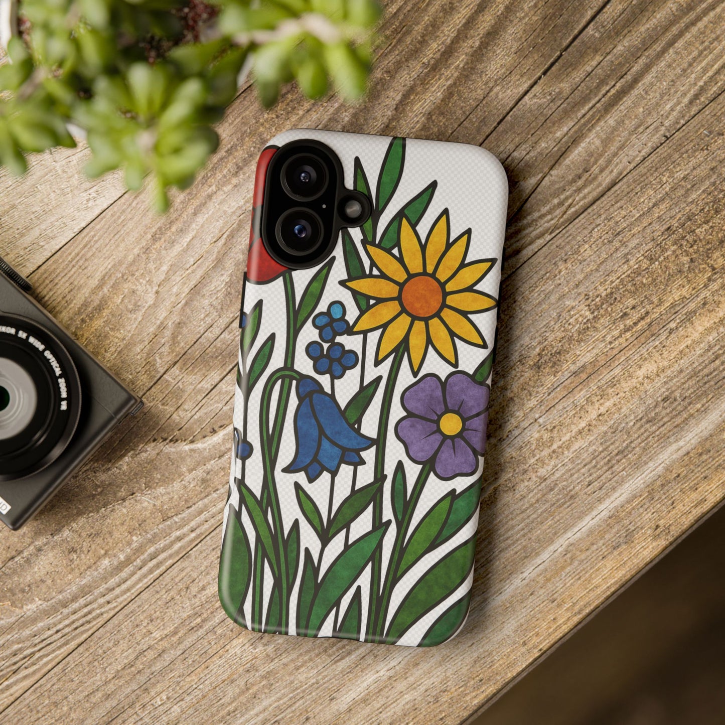 Floral Phone Case, Vibrant Flower Design, Tough Protection, Gift for Nature Lovers, Spring Decor