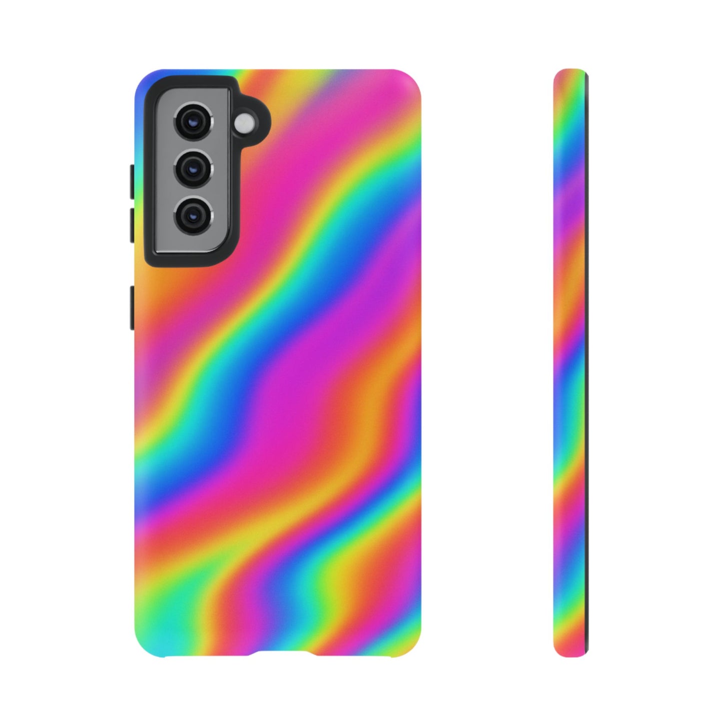 Rainbow Wavy Phone Case - Colorful Tough Cases for Stylish Protection, LGBTQ+ Pride Gift, Trendy Phone Accessory, Birthday, Holiday Present