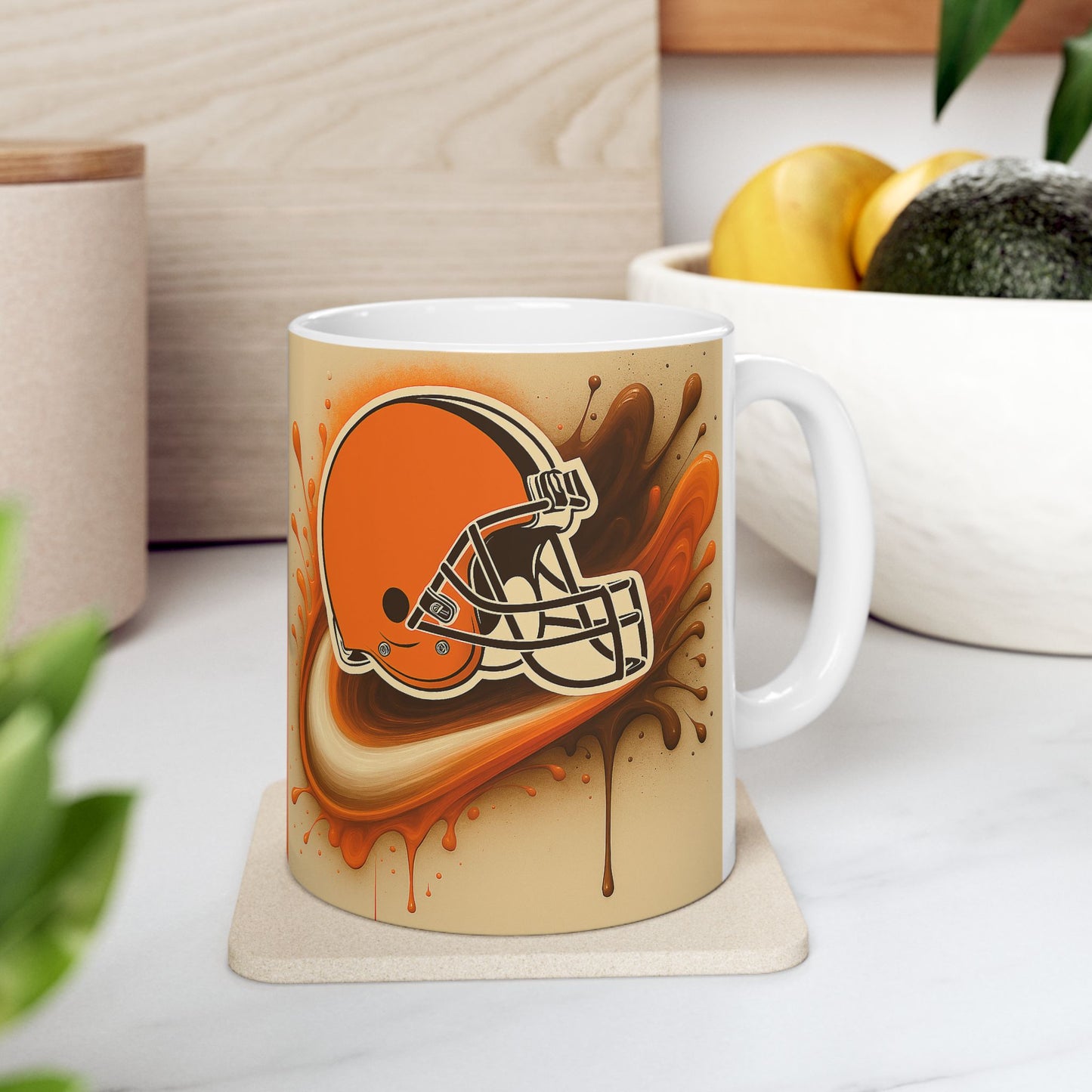 Cleveland Browns Fan Ceramic Mug, 11oz or 15oz, NFL Gift, Sports Coffee Cup, Football Fan Merchandise, Game Day Drinkware