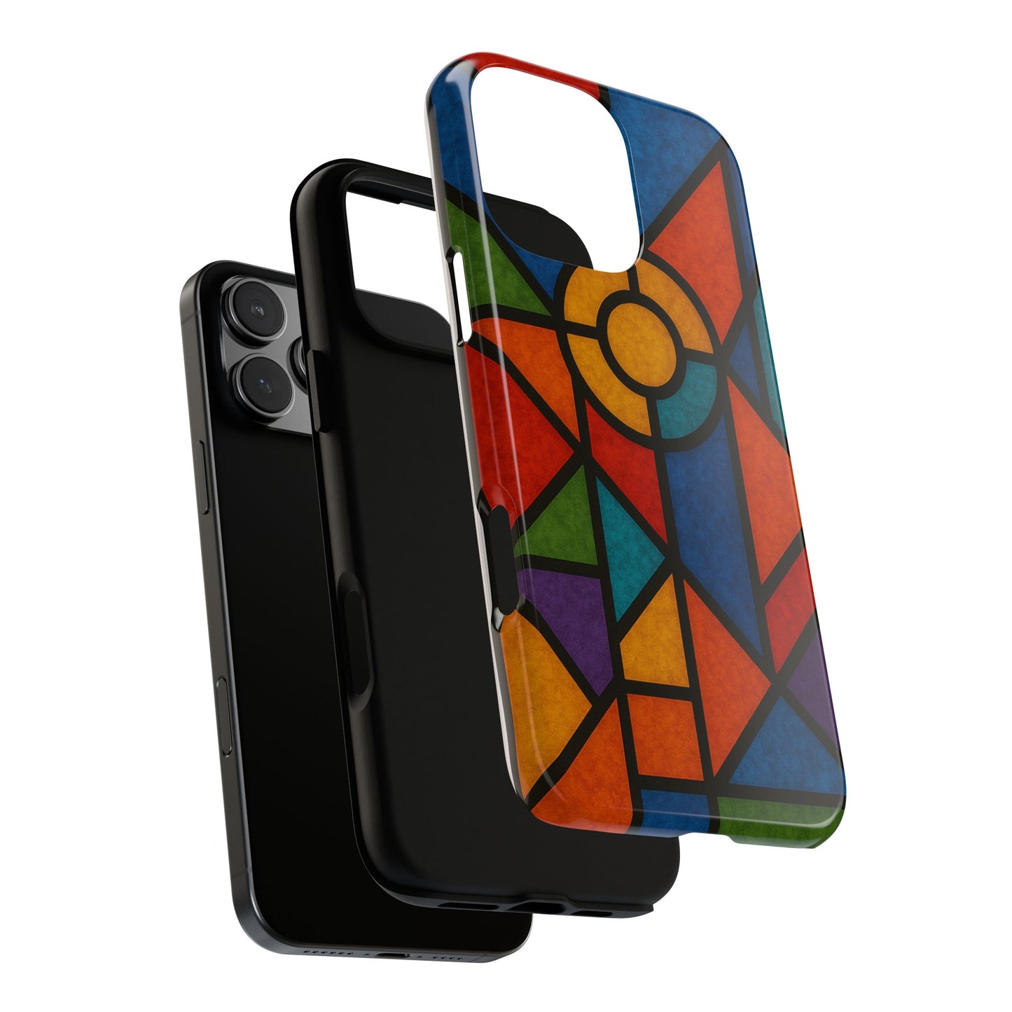 Colorful Stained Glass Phone Case, Artistic Phone Cover, Vibrant Protective Case, Unique Gift for Art Lovers, Stylish Smartphone Accessory