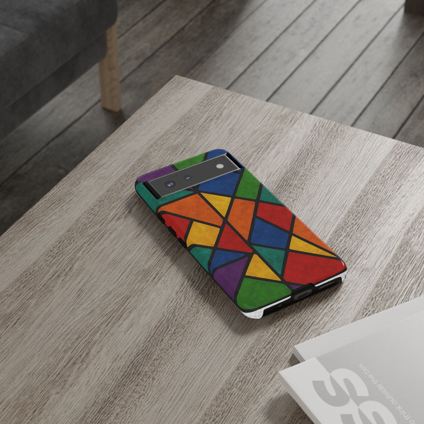 Colorful Phone Case, Stained Glass Pattern, Artistic Phone Cover, Unique Smartphone Protection, Vibrant Gift for All Occasions