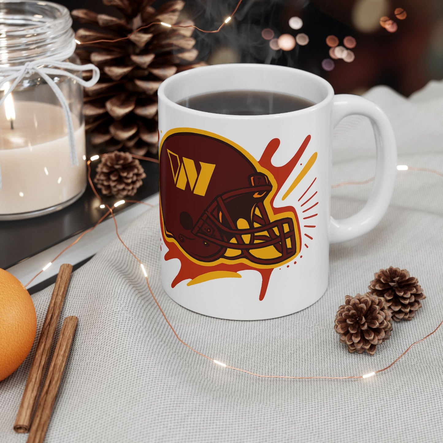 Football-Inspired Ceramic Mug | Perfect for Gametime, Sports Fans, Gifts, Home Decor, Coffee Lover