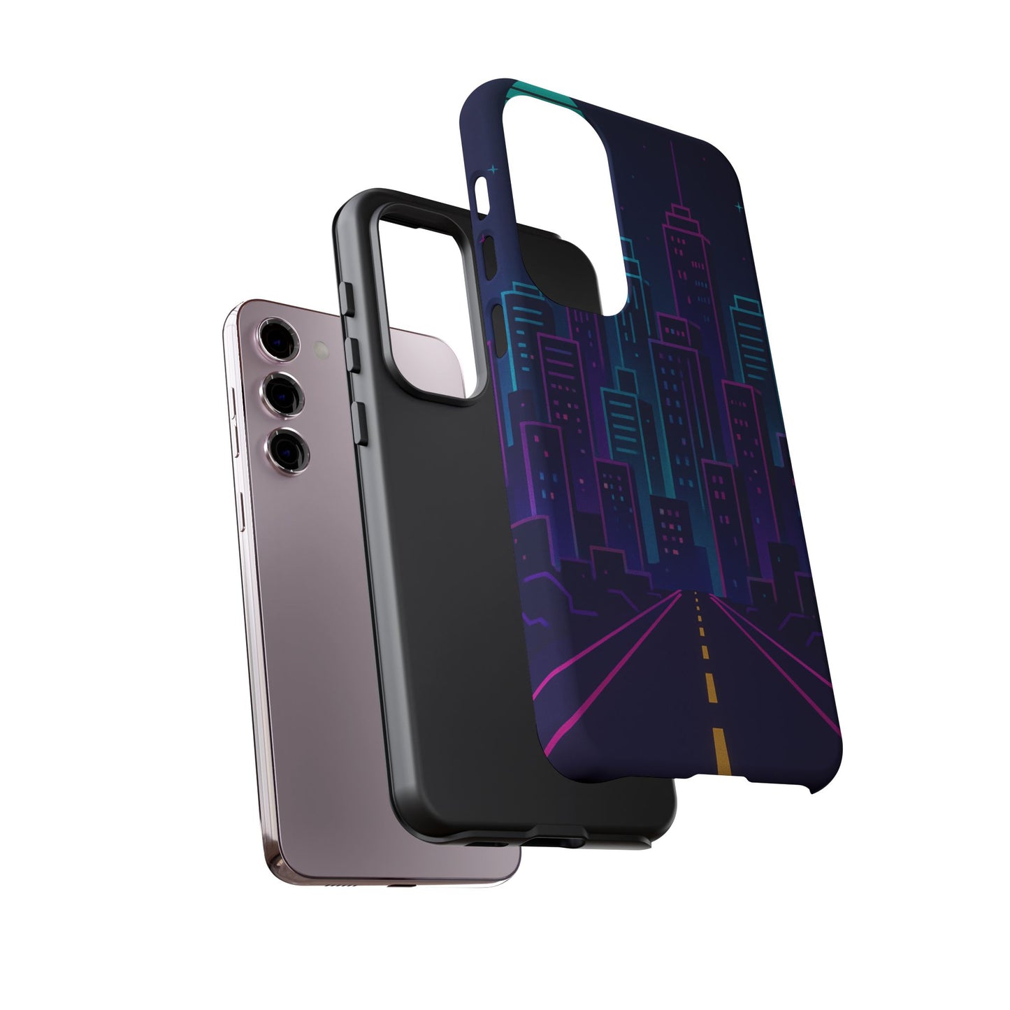 Cityscape Phone Case, Tough Cases, Urban Style, Nighttime Vibe, Phone Cover, Gift for City Lovers, Modern Design
