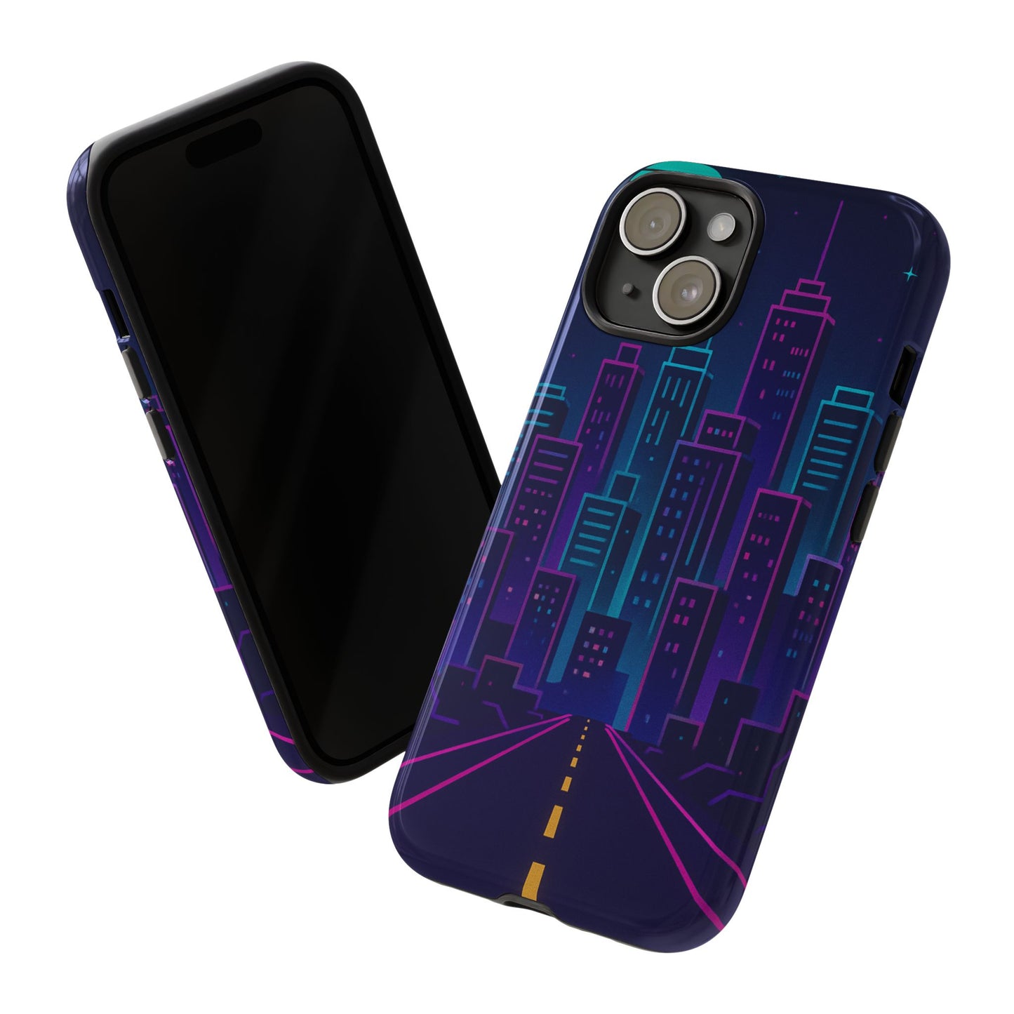 Cityscape Phone Case, Tough Cases, Urban Style, Nighttime Vibe, Phone Cover, Gift for City Lovers, Modern Design
