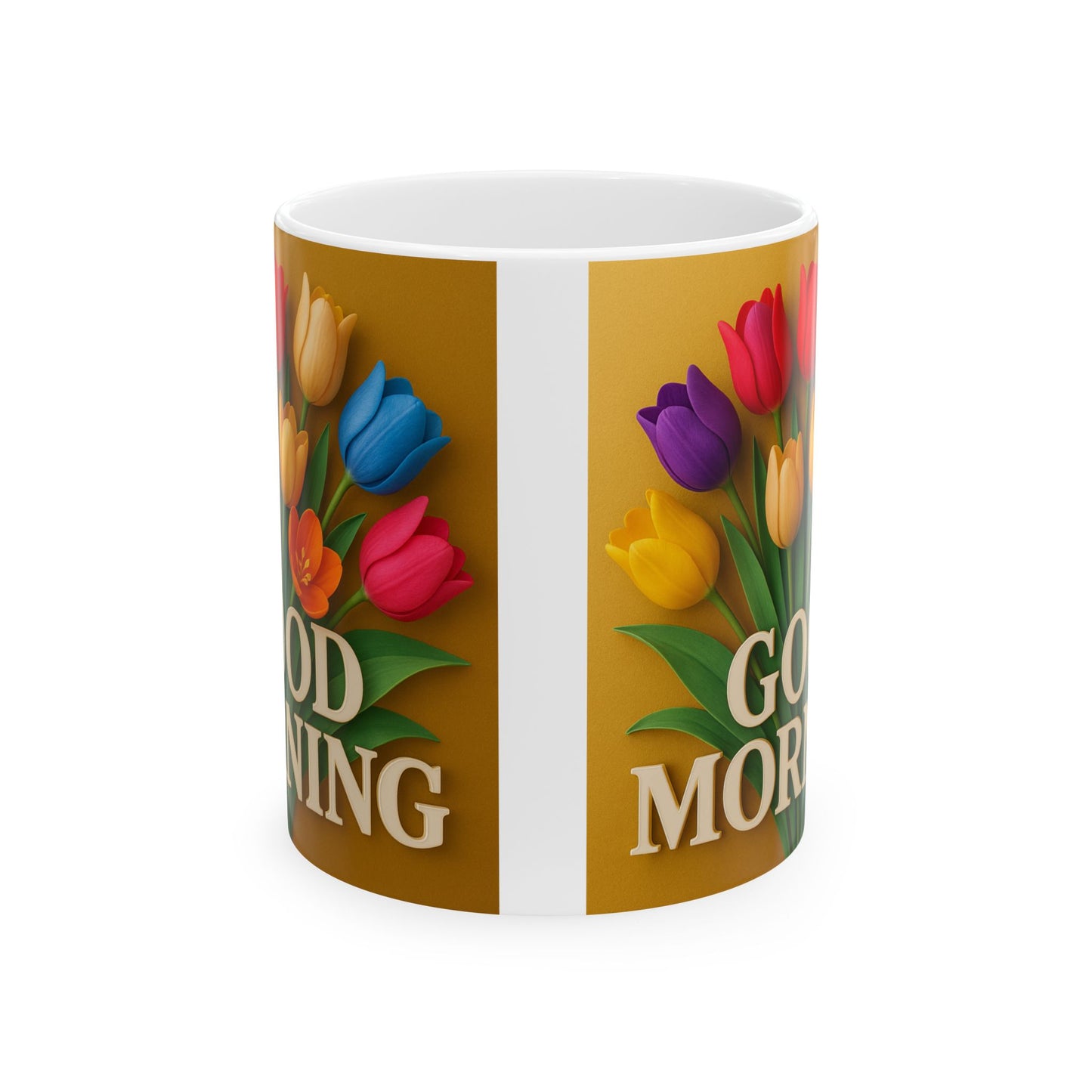 Bright Floral 'Good Morning' Ceramic Mug - Perfect for Gifts, Home Decor, [...]