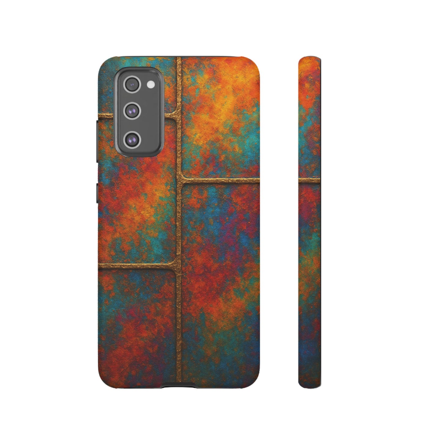 Colorful Textured Phone Case, Vibrant iPhone Cover, Tough Protective Shell, Unique Mobile Accessory, Artisan Phone Protection