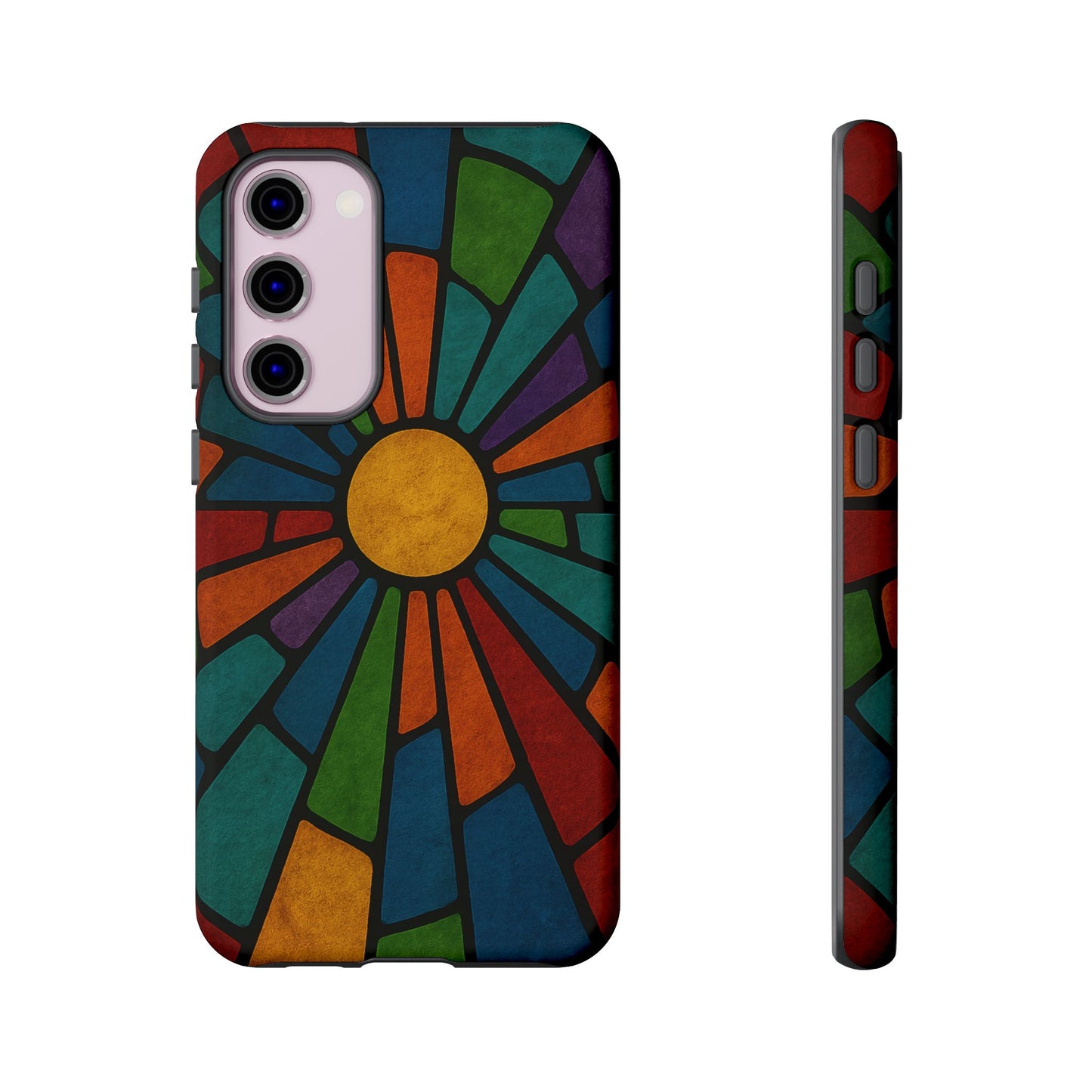 Colorful Stained Glass Phone Case, Tough Cases, Artistic Phone Cover, Vibrant Mobile Accessory, Unique Gift for Art Lovers