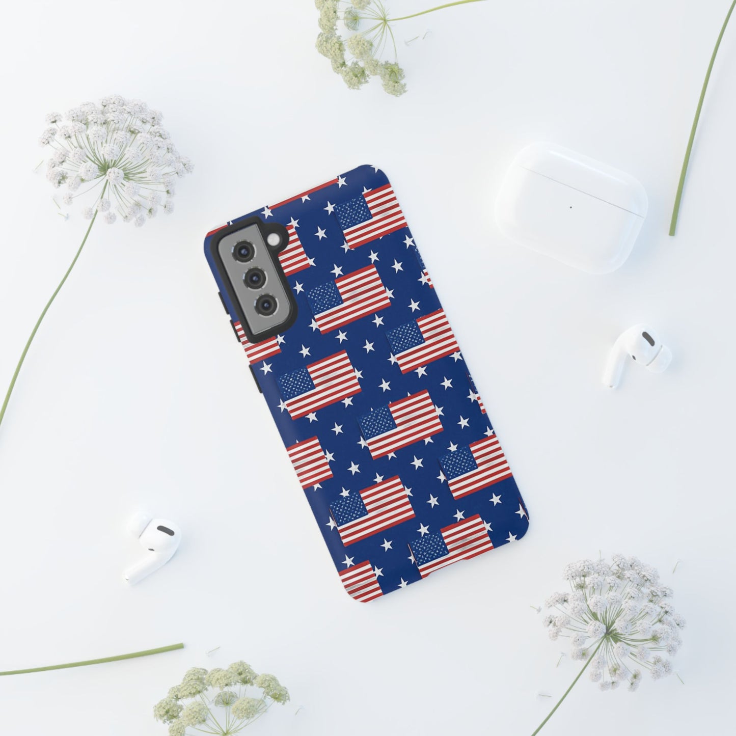 Patriotic Phone Case, Independence Day Accessories, American Flag Design, Star-Spangled Cover, Summer BBQ Gift