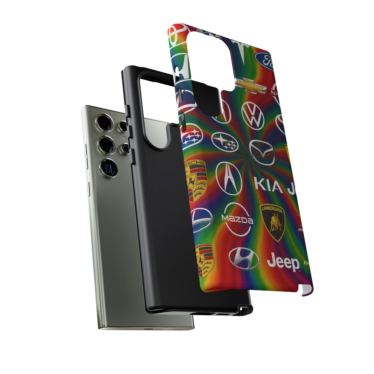Colorful Car Logos Phone Case - Vibrant Tough Cases for Auto Enthusiasts, Unique Gift for Birthdays, Car Events, and Holidays