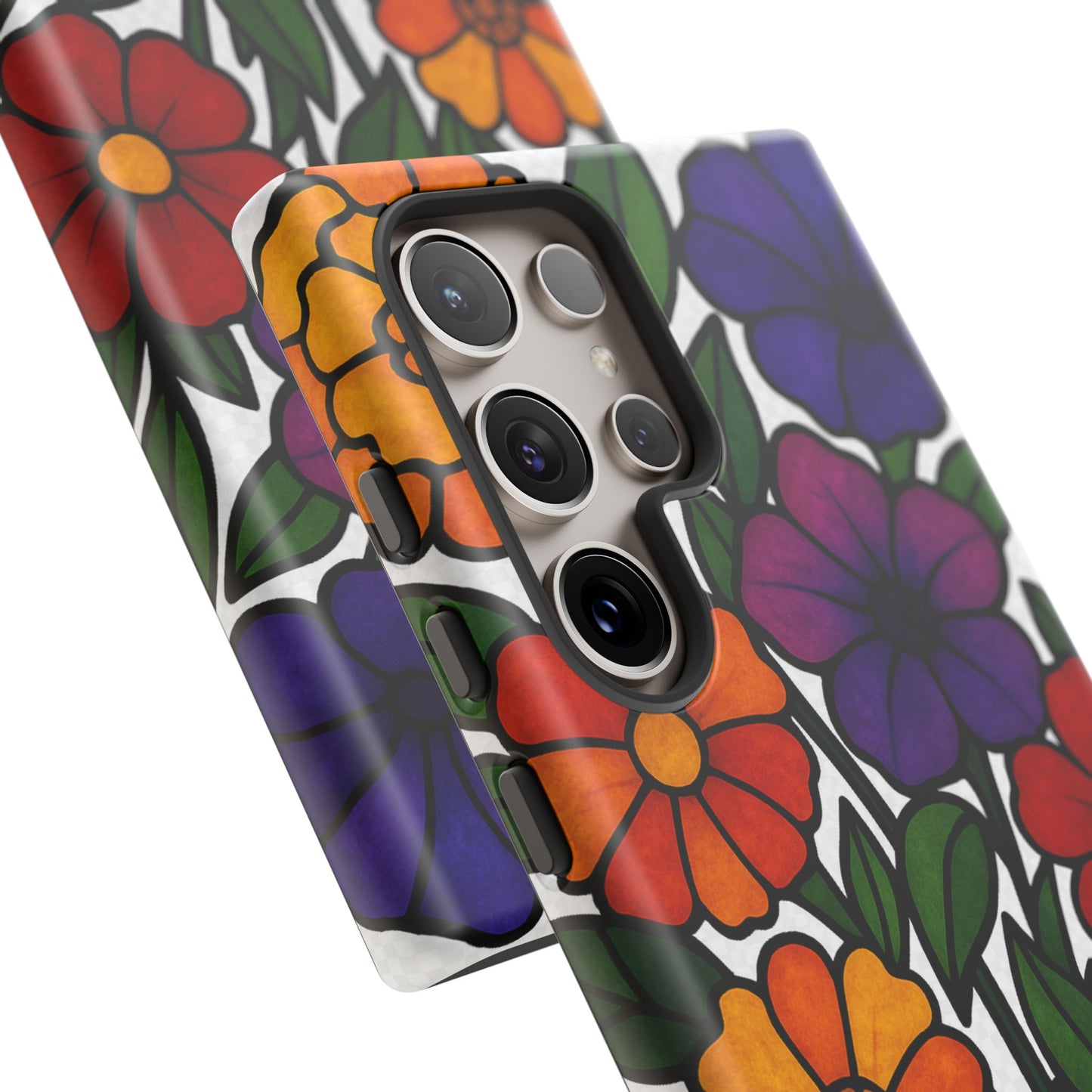 Floral Phone Case, Tough Cases with Colorful Flower Design, Gift for Flower Lovers, Summer Accessories, Trendy Phone Cover