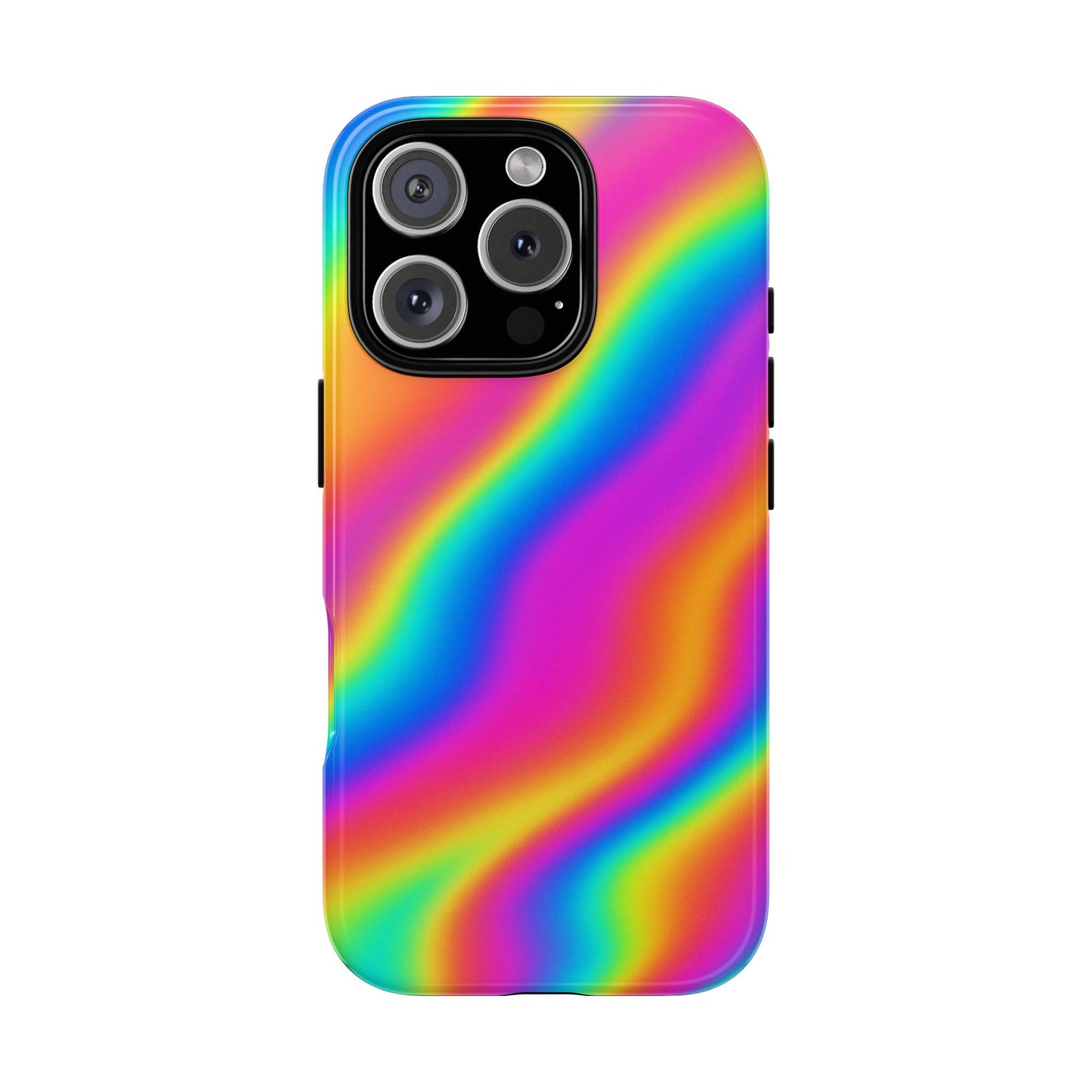 Rainbow Wavy Phone Case - Colorful Tough Cases for Stylish Protection, LGBTQ+ Pride Gift, Trendy Phone Accessory, Birthday, Holiday Present