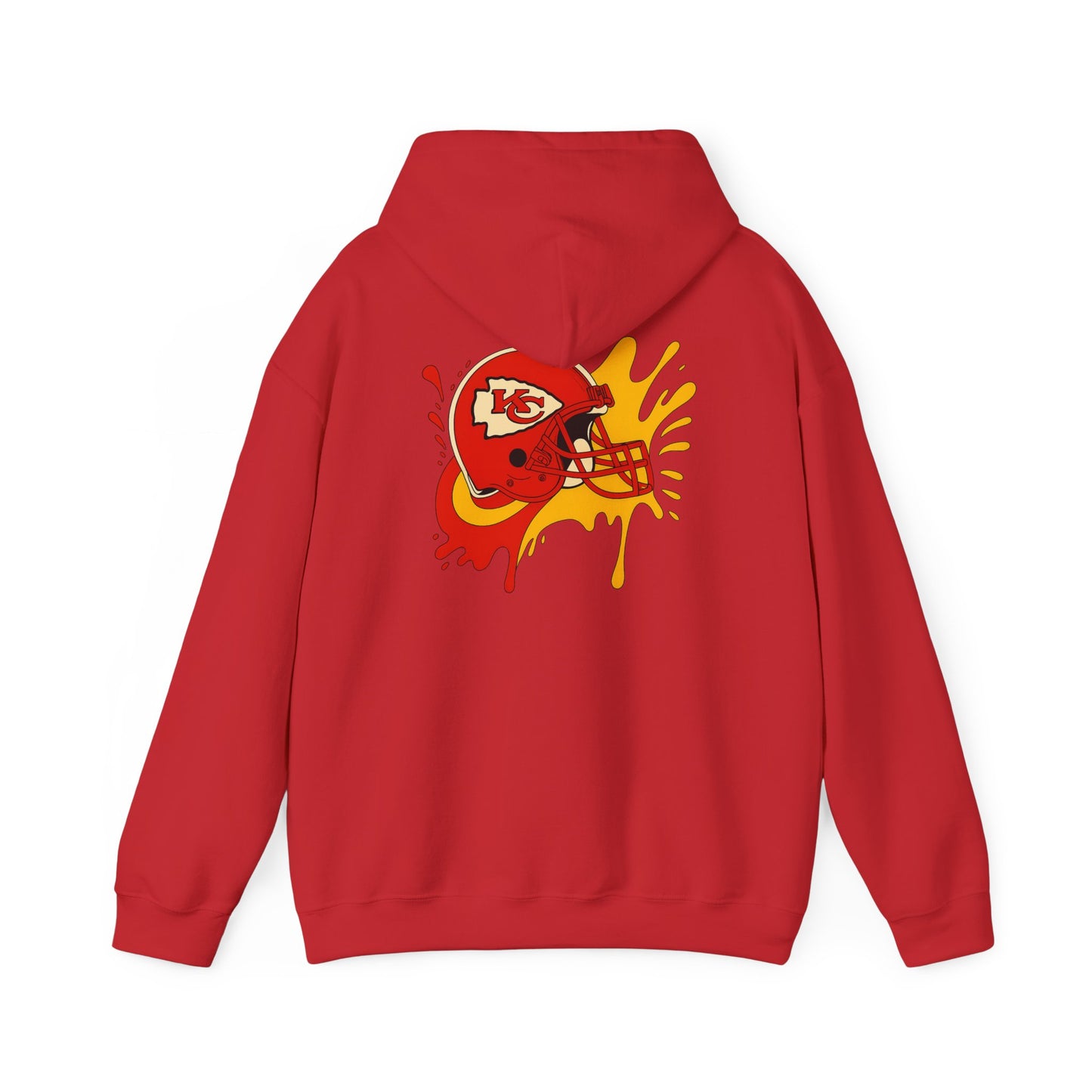 Sporty Graffiti Hoodie for Chiefs Fans, Versatile Streetwear, Perfect Gift for Game Day, Fashionable Fall Layer, Unisex Heavy Blend