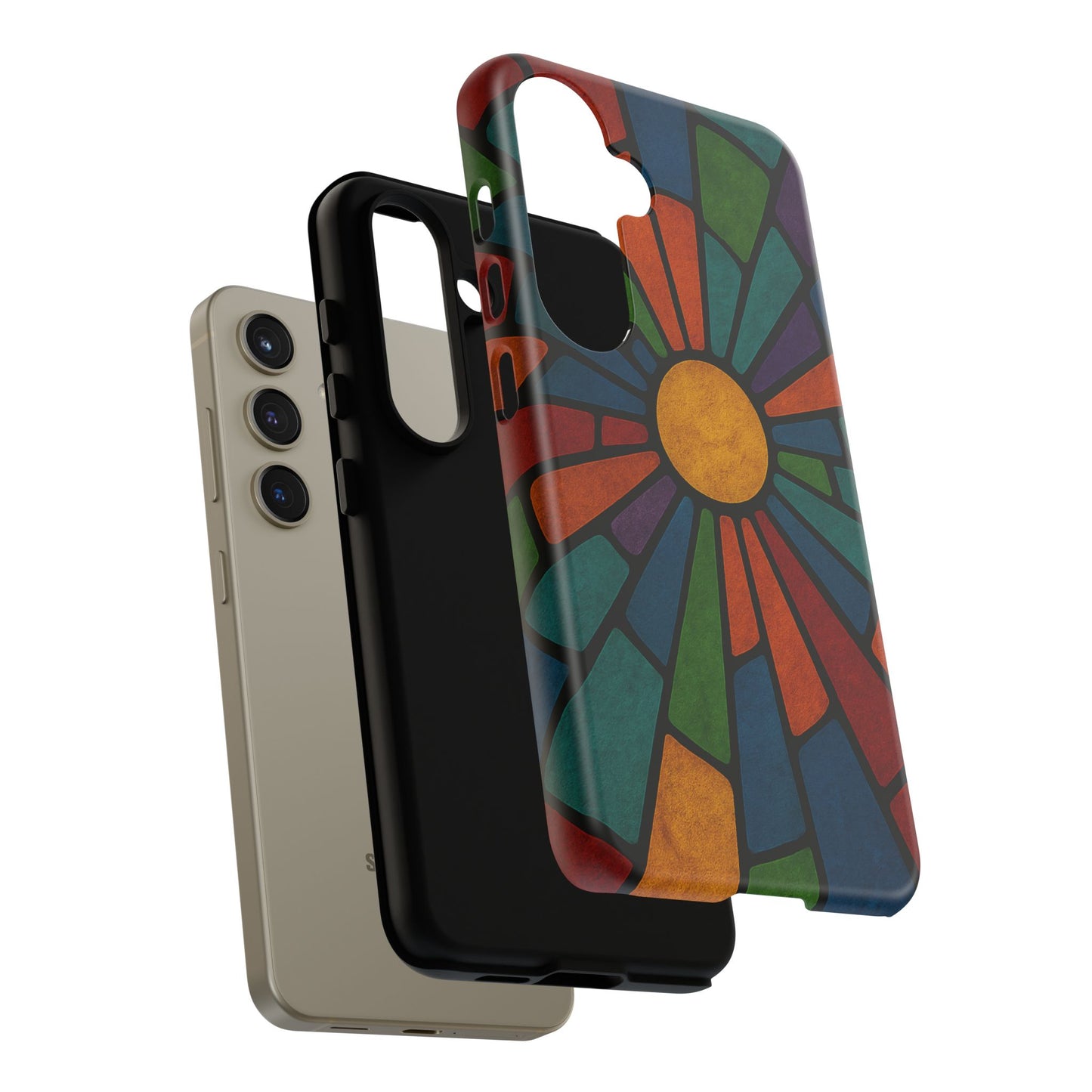 Colorful Stained Glass Phone Case, Tough Cases, Artistic Phone Cover, Vibrant Mobile Accessory, Unique Gift for Art Lovers