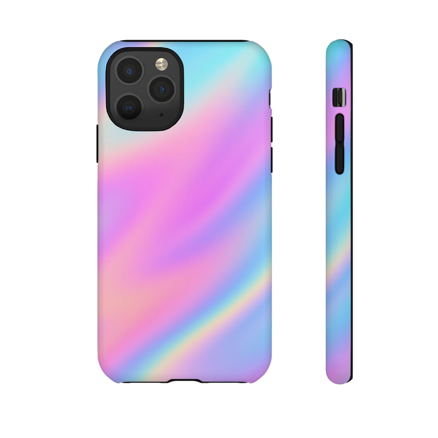 Colorful Holographic Phone Case, Tough Cases for iPhone, Trendy Phone Cover, Unique Gift for Her, Pastel Phone Accessory