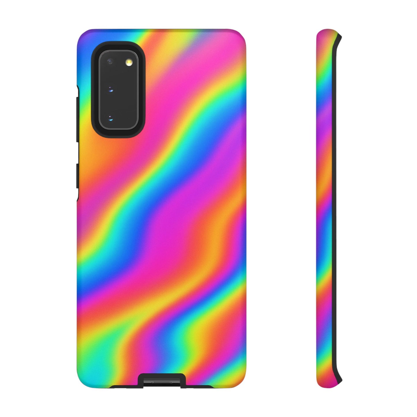 Rainbow Wavy Phone Case - Colorful Tough Cases for Stylish Protection, LGBTQ+ Pride Gift, Trendy Phone Accessory, Birthday, Holiday Present