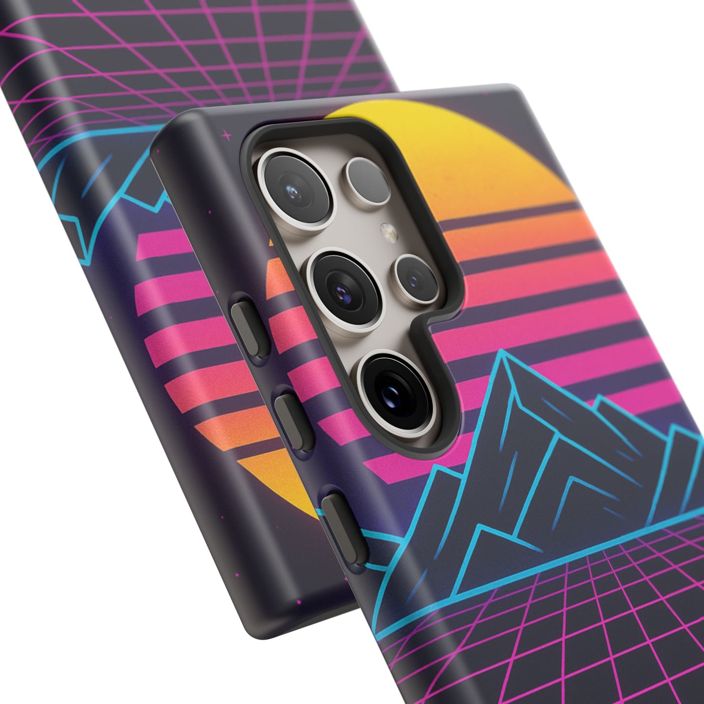 Retro Sunset Phone Case, Vintage Neon Case, 80s Aesthetic Cover, Gift for Tech Lovers, Unique Phone Accessories