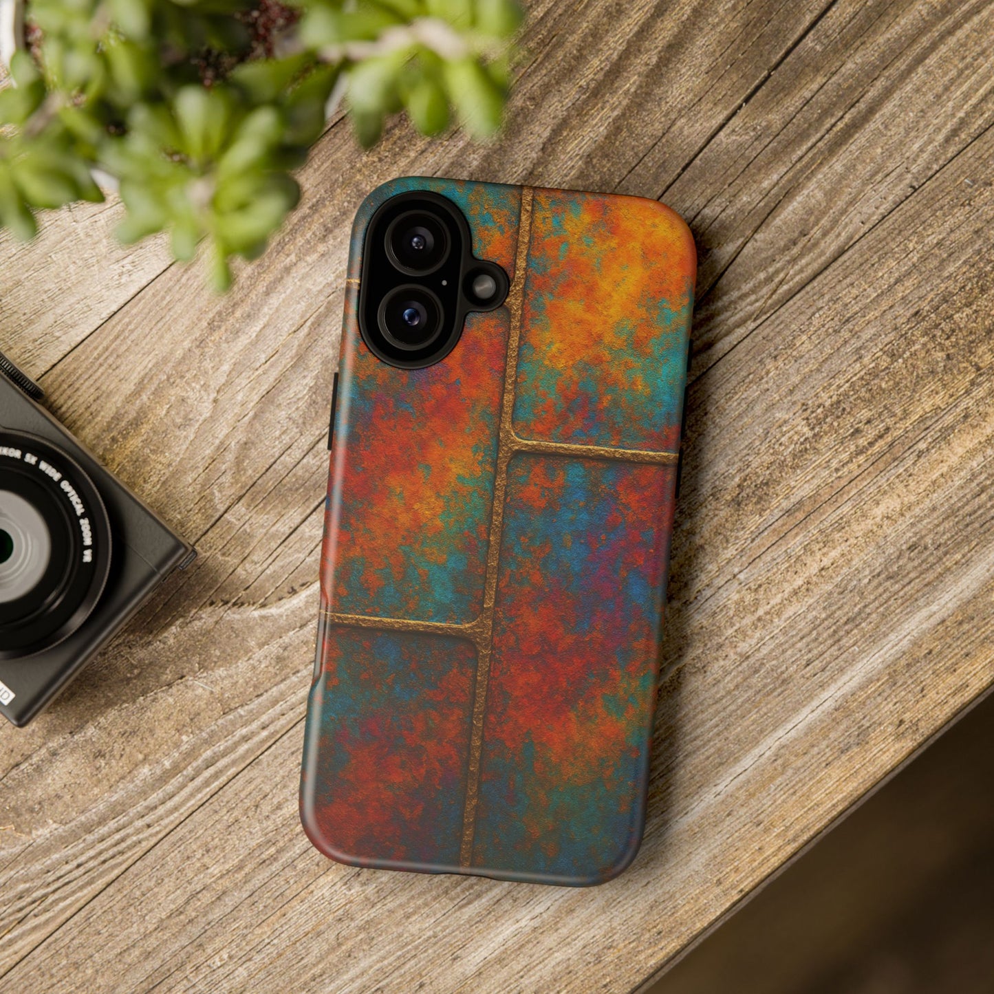Colorful Textured Phone Case, Vibrant iPhone Cover, Tough Protective Shell, Unique Mobile Accessory, Artisan Phone Protection