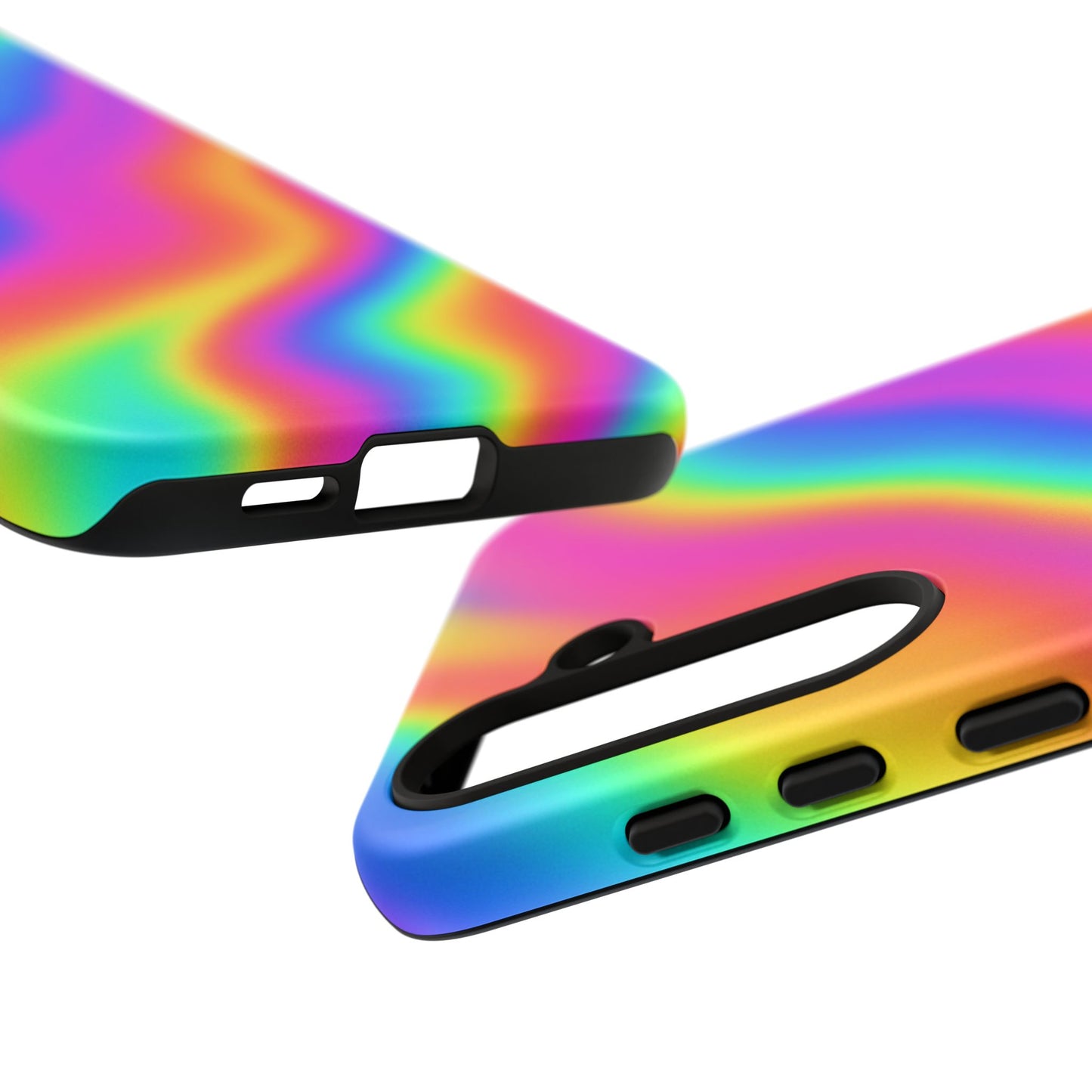 Rainbow Wavy Phone Case - Colorful Tough Cases for Stylish Protection, LGBTQ+ Pride Gift, Trendy Phone Accessory, Birthday, Holiday Present