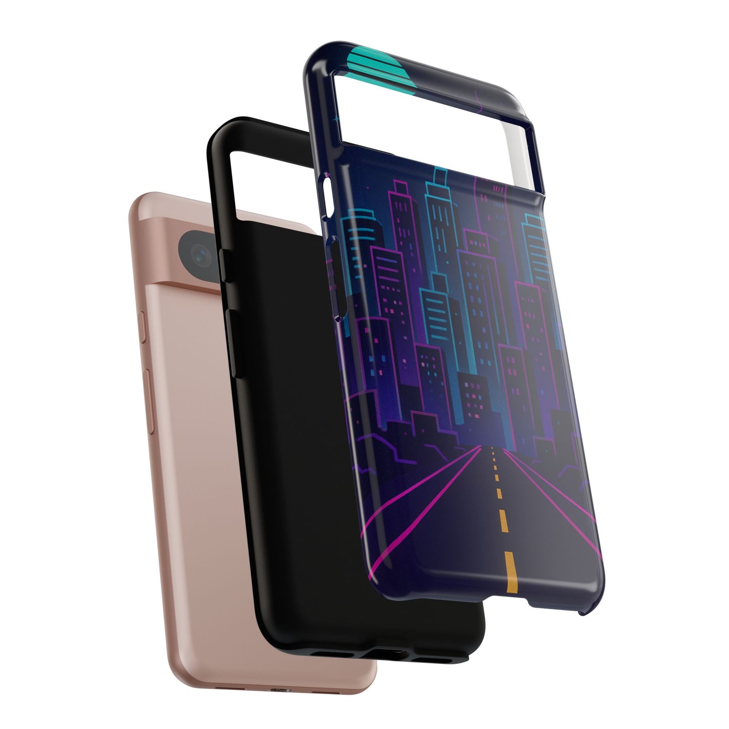 Cityscape Phone Case, Tough Cases, Urban Style, Nighttime Vibe, Phone Cover, Gift for City Lovers, Modern Design