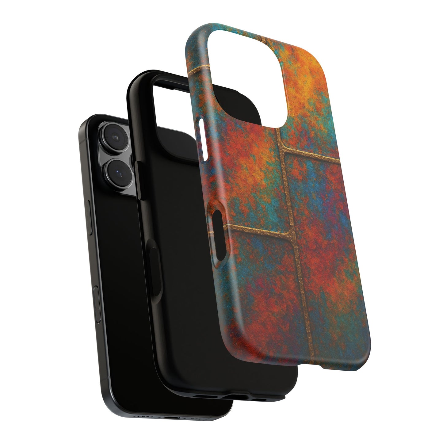 Colorful Textured Phone Case, Vibrant iPhone Cover, Tough Protective Shell, Unique Mobile Accessory, Artisan Phone Protection