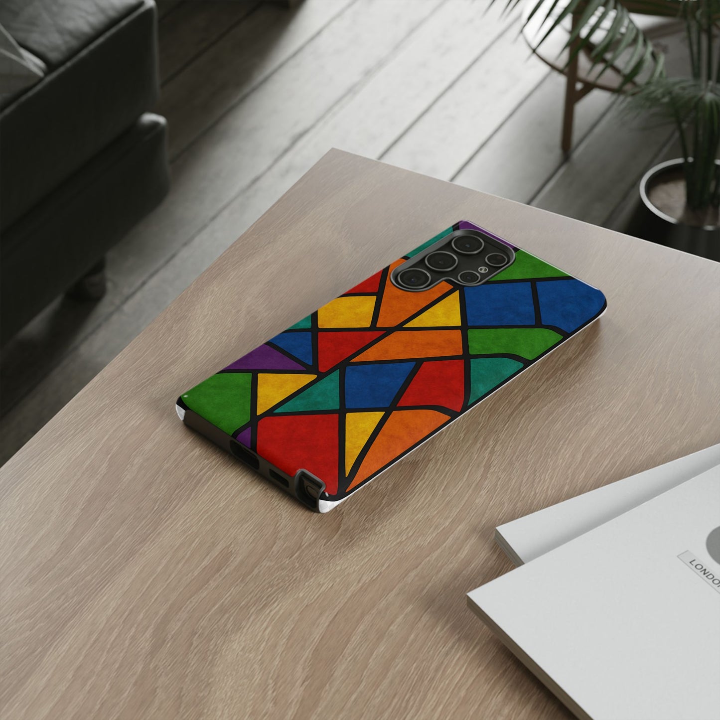 Colorful Phone Case, Stained Glass Pattern, Artistic Phone Cover, Unique Smartphone Protection, Vibrant Gift for All Occasions