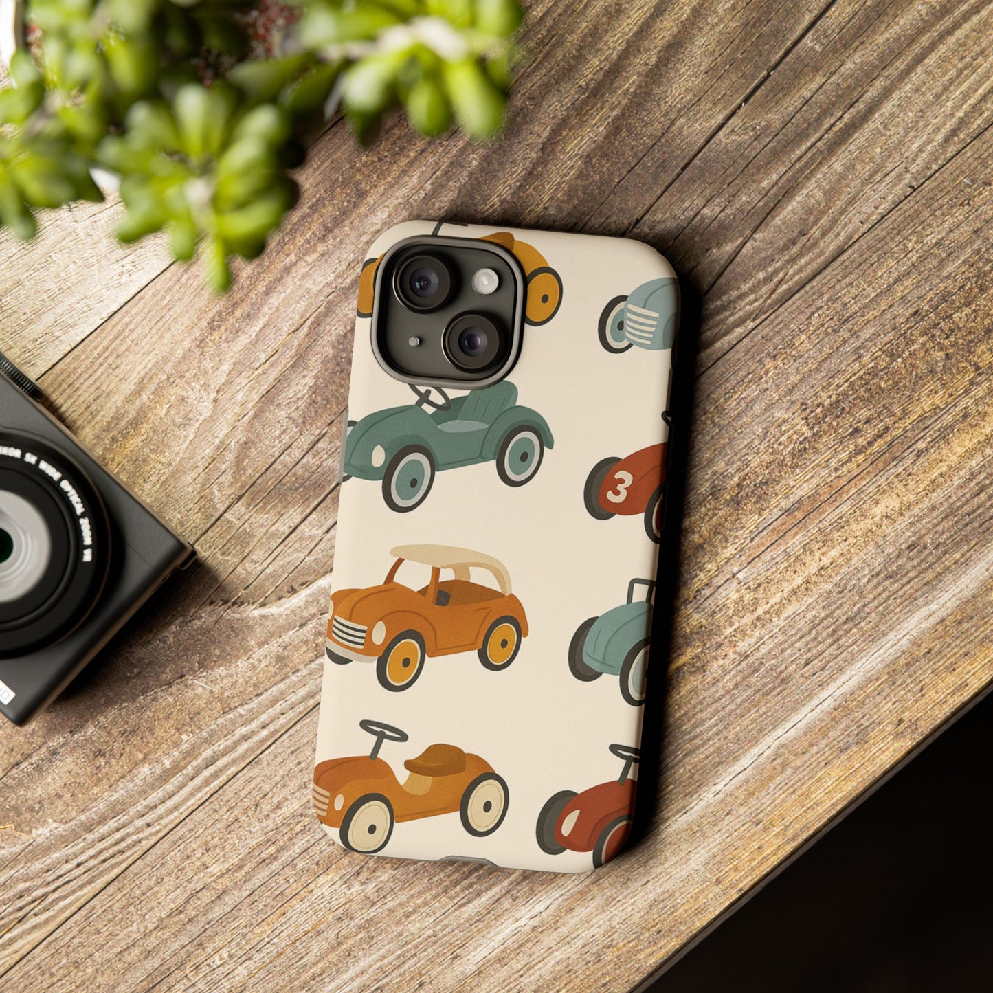 Vintage Car Phone Case, Tough Cases, Kids Gift, Car Lover Accessory, Retro Style, Phone Protection, Unique Design, pedal cars