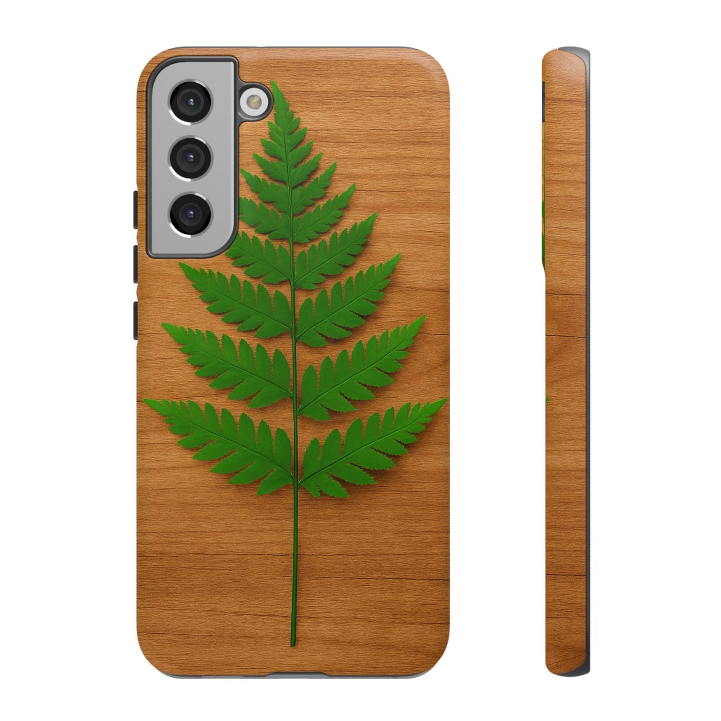 Wooden Fern Phone Case - Eco-Friendly Tough Cases for Nature Lovers, Unique Gift, Customizable Design, Nature-Themed Accessories