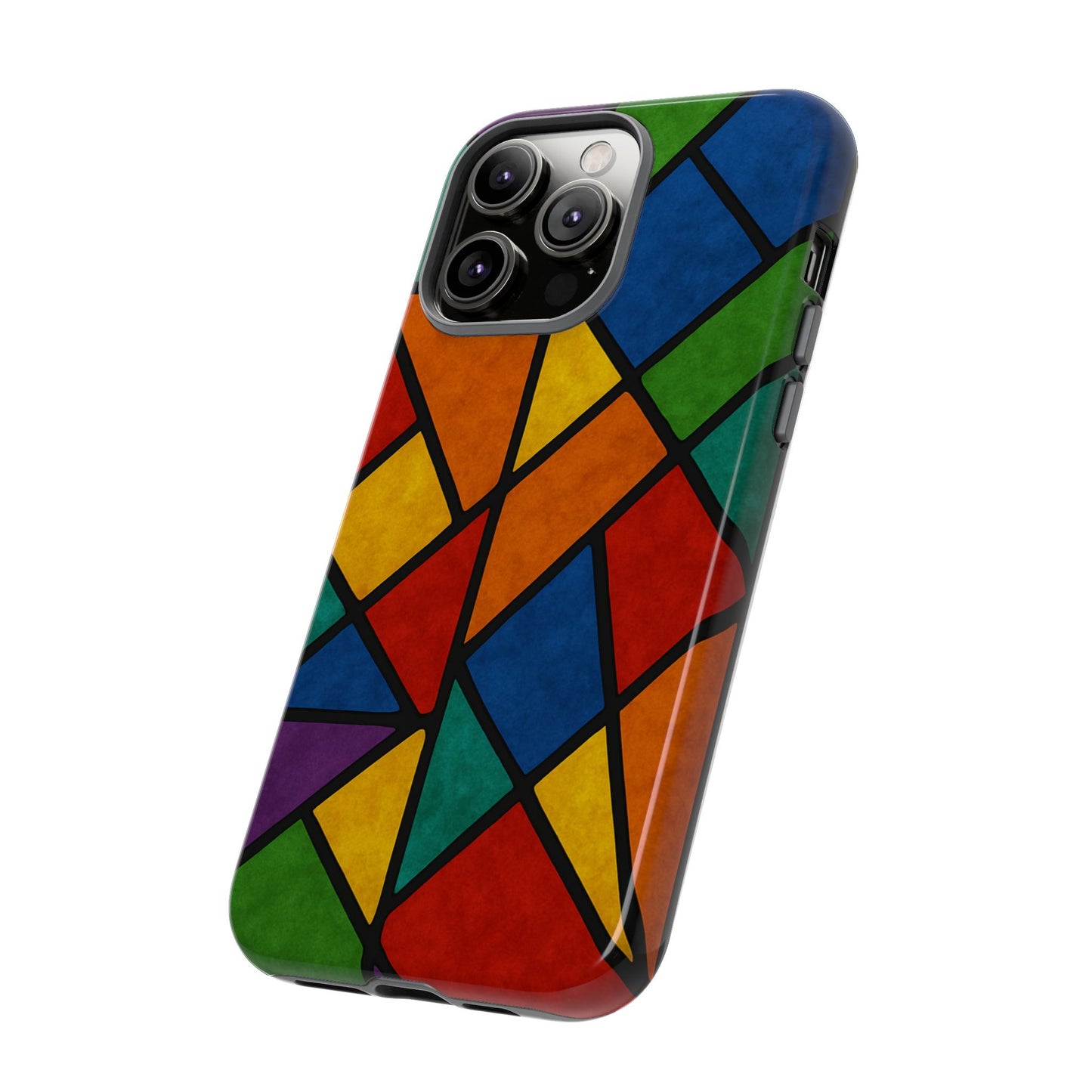 Colorful Phone Case, Stained Glass Pattern, Artistic Phone Cover, Unique Smartphone Protection, Vibrant Gift for All Occasions