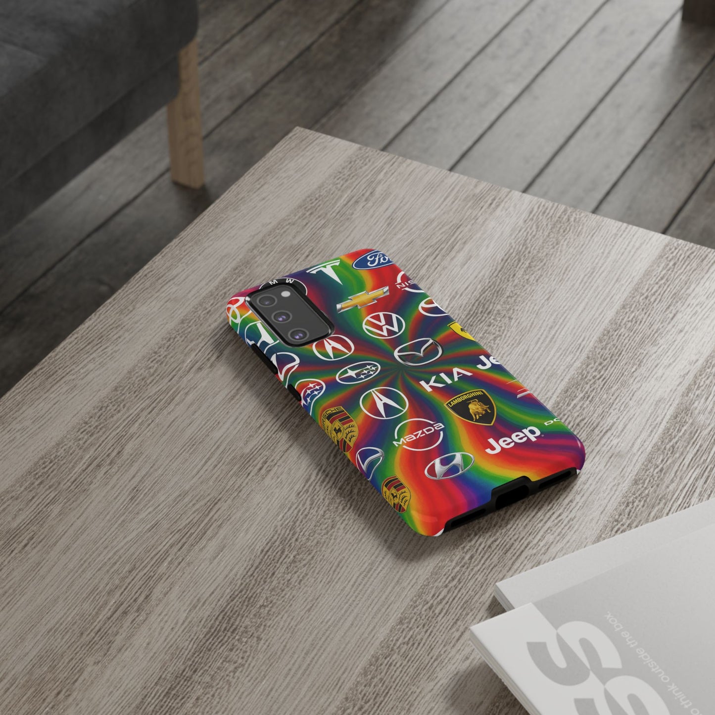 Colorful Car Logos Phone Case - Vibrant Tough Cases for Auto Enthusiasts, Unique Gift for Birthdays, Car Events, and Holidays