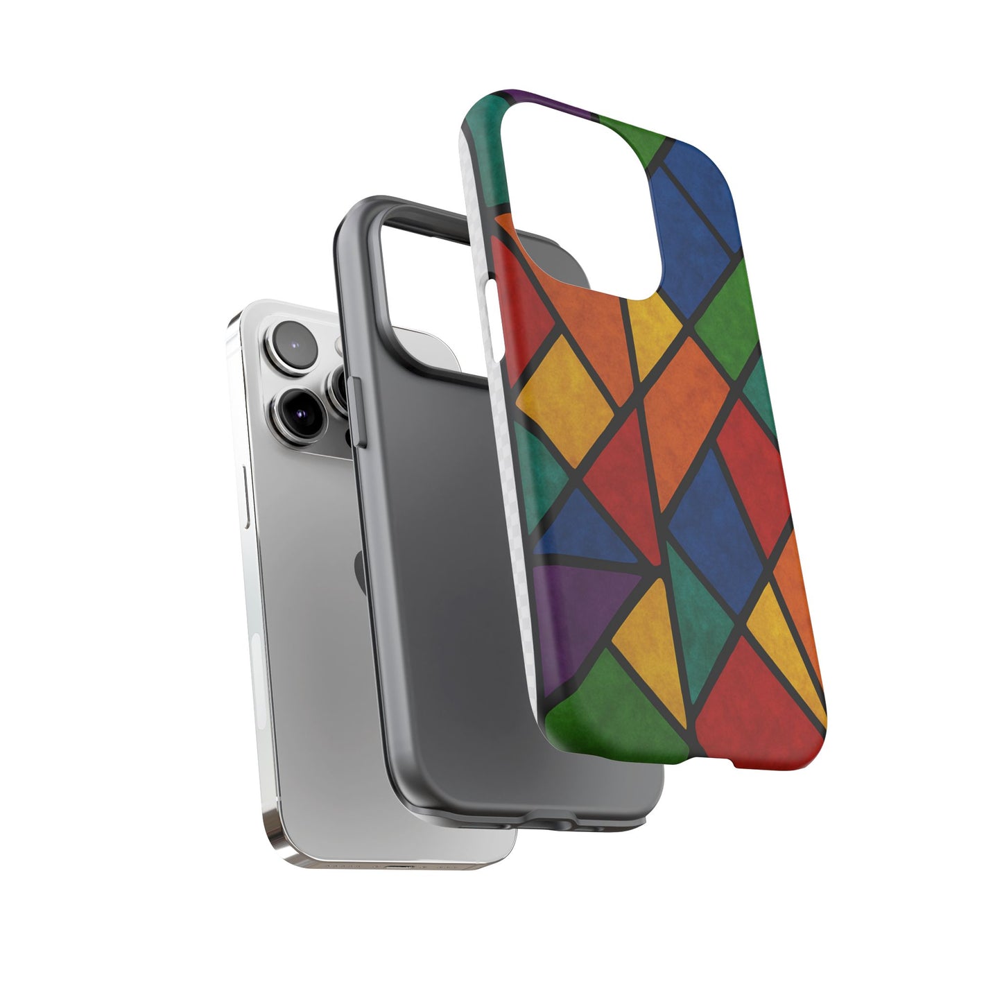 Colorful Phone Case, Stained Glass Pattern, Artistic Phone Cover, Unique Smartphone Protection, Vibrant Gift for All Occasions