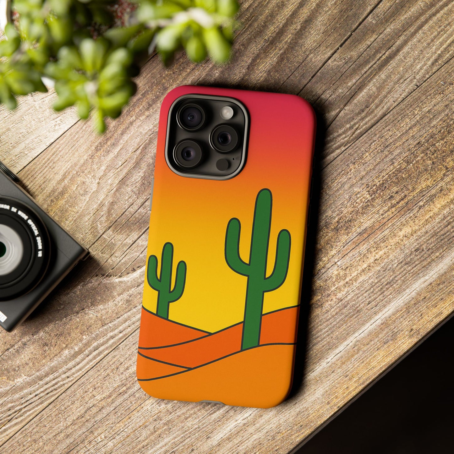 Desert Vibes Phone Case, Tough Cases, Cactus Design, Colorful Phone Cover, Summer Aesthetic, Unique Gift Idea
