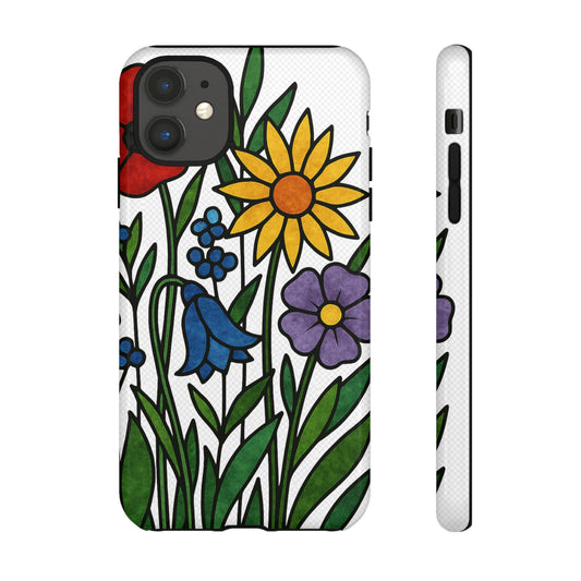 Floral Phone Case, Vibrant Flower Design, Tough Protection, Gift for Nature Lovers, Spring Decor
