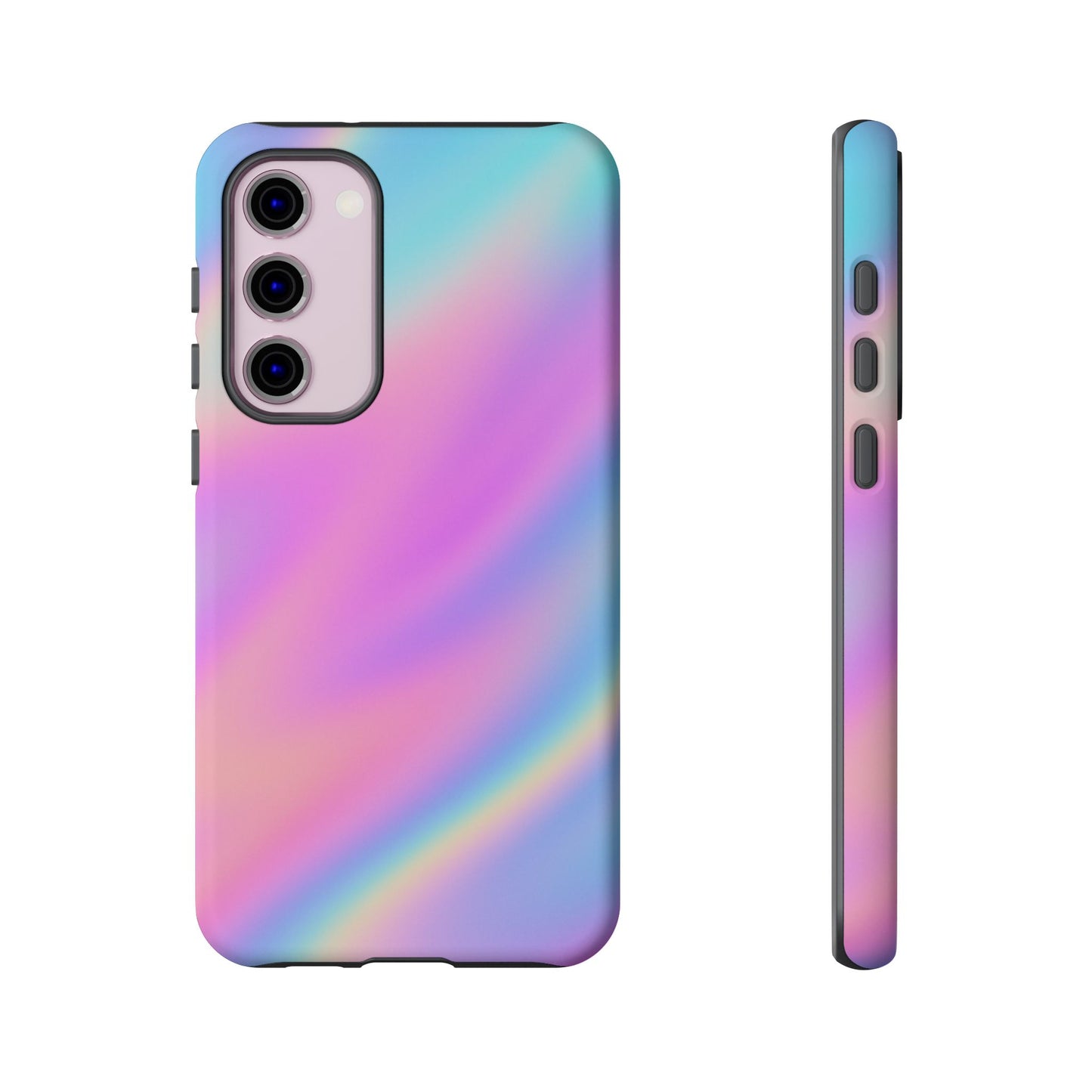 Colorful Holographic Phone Case, Tough Cases for iPhone, Trendy Phone Cover, Unique Gift for Her, Pastel Phone Accessory