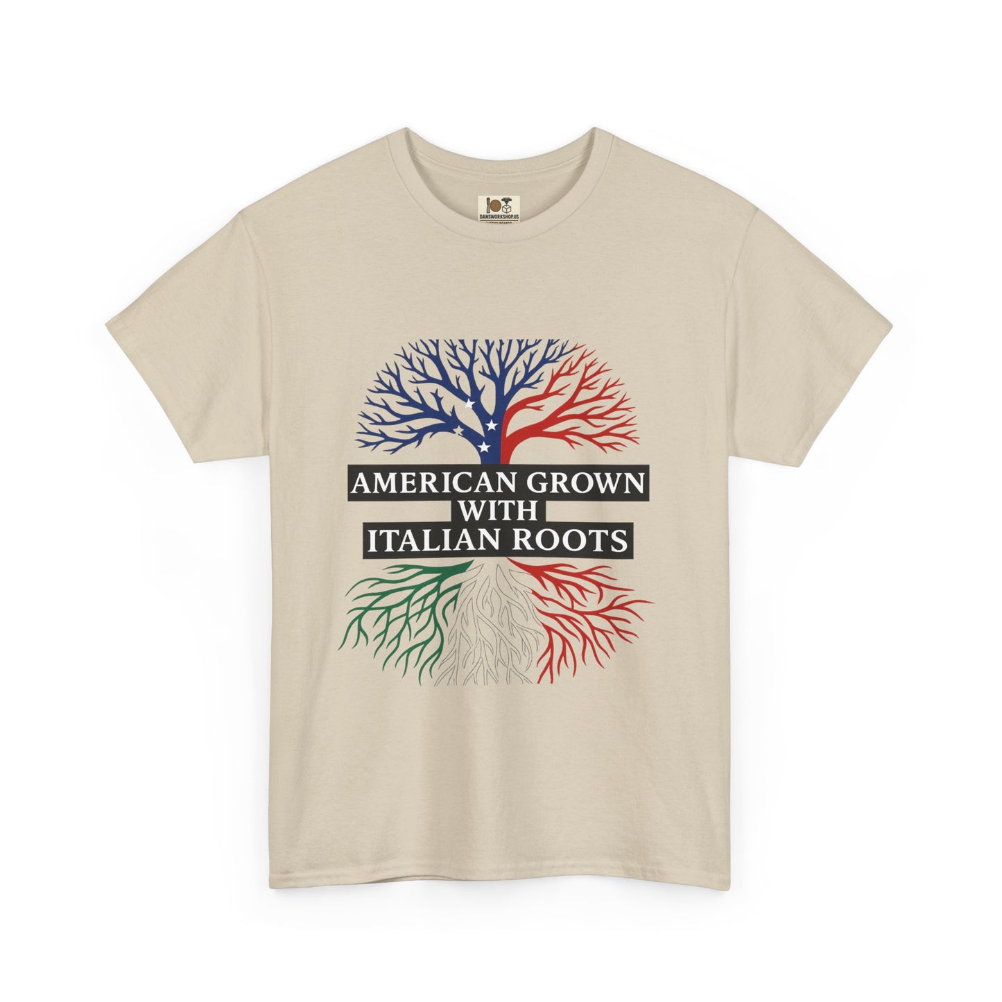 American Grown with Italian Roots Tee | Unisex Cotton Shirt, Heritage Gift, Family Reunion Apparel, Casual Wear, Patriotic Fashion