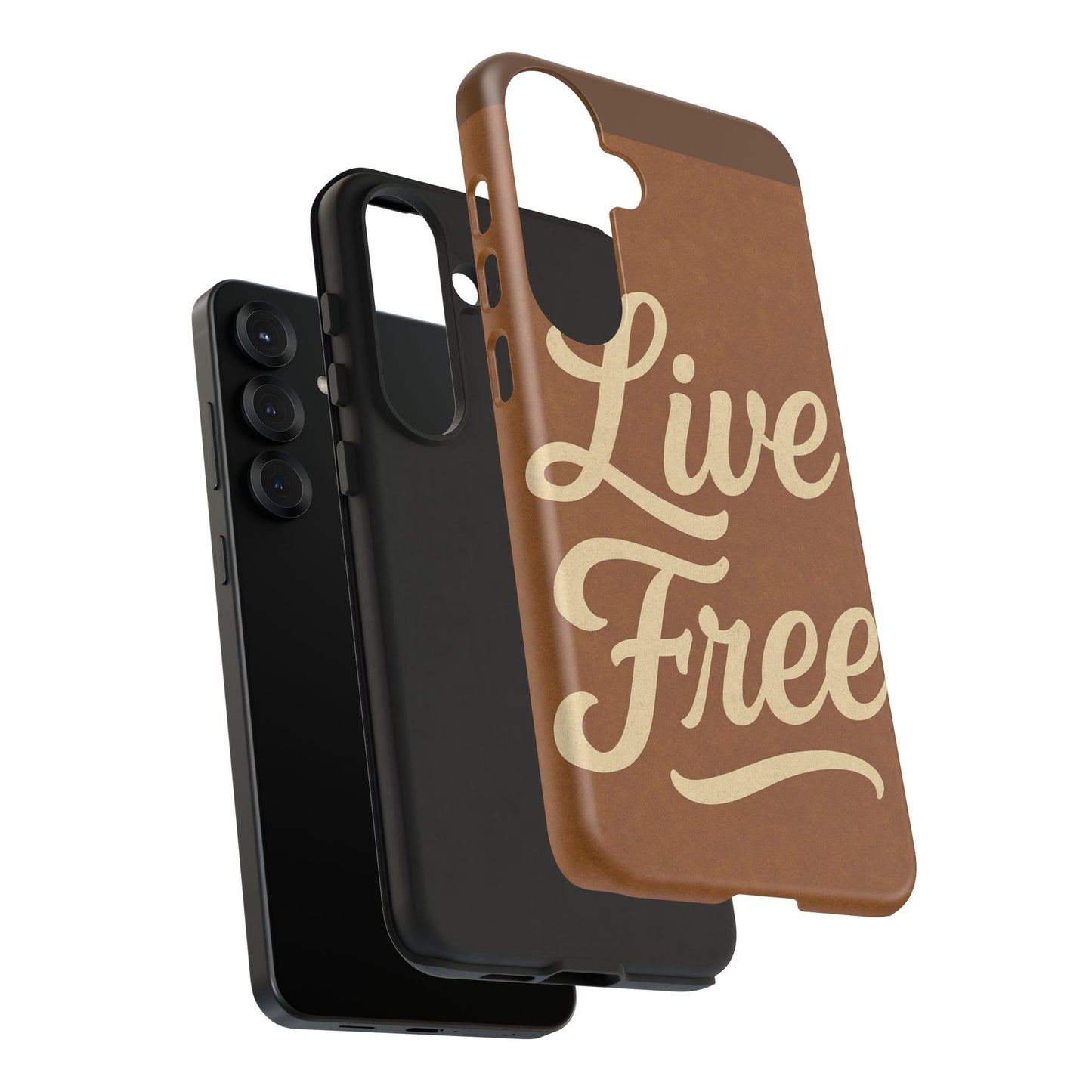 Live Free Phone Case, Tough Cases, Inspirational Phone Accessories, Gift for Adventurers, Customizable Design, Unique Tech Gifts