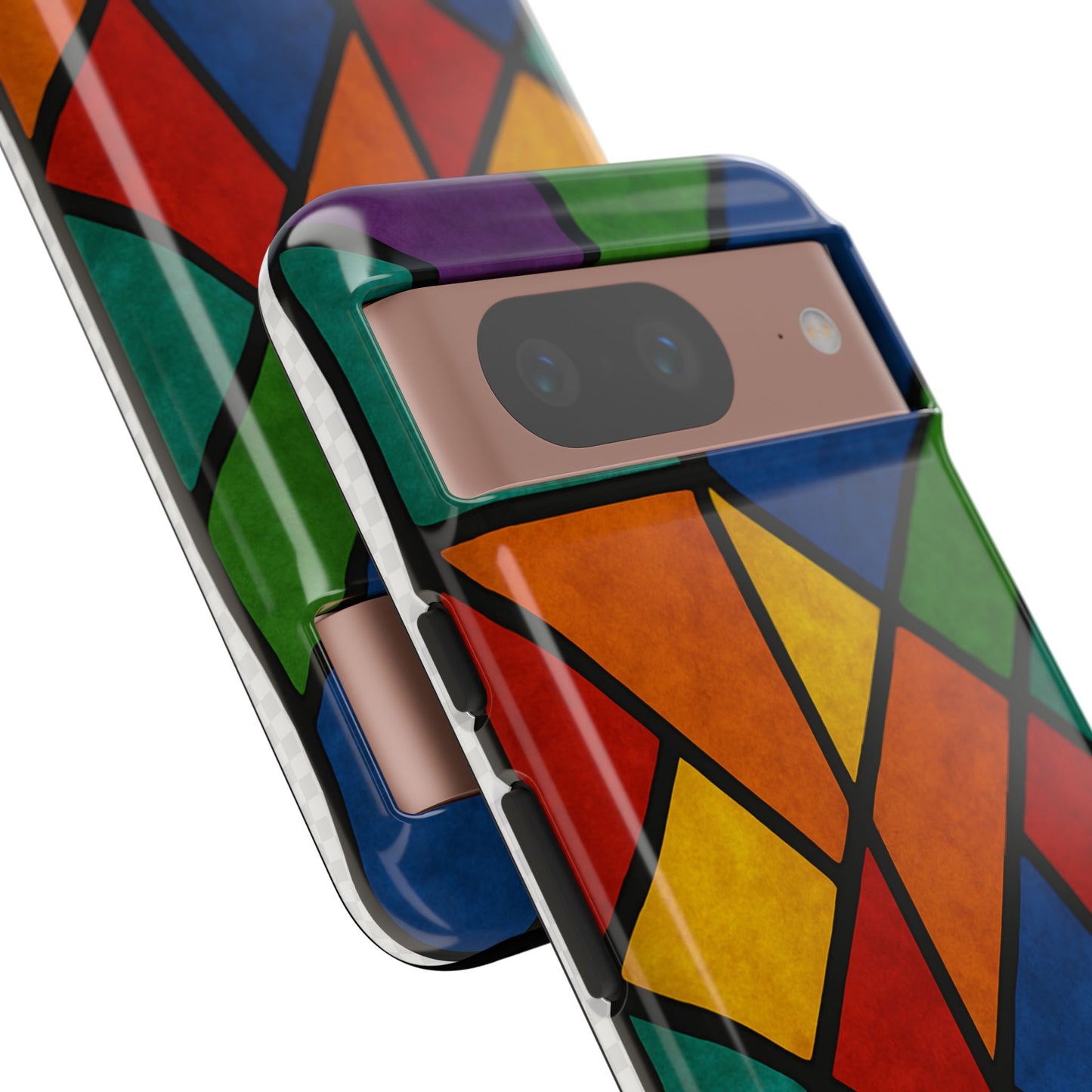 Colorful Phone Case, Stained Glass Pattern, Artistic Phone Cover, Unique Smartphone Protection, Vibrant Gift for All Occasions