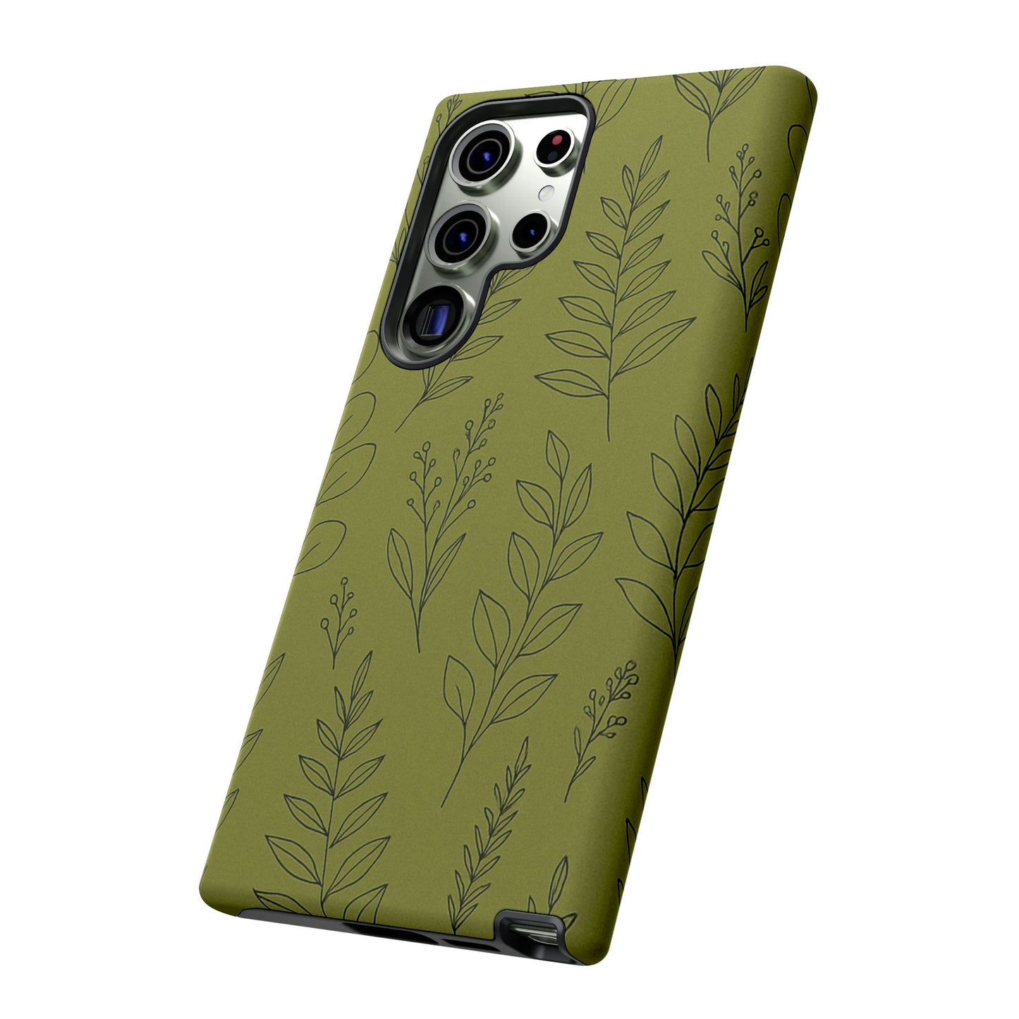 Stylish Phone Case, Botanical Design, Tough Phone Cover, Green Floral Case, Nature Inspired Gift, Eco-Friendly Accessory