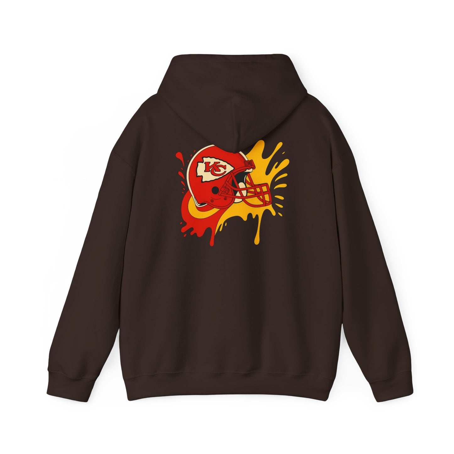 Sporty Graffiti Hoodie for Chiefs Fans, Versatile Streetwear, Perfect Gift for Game Day, Fashionable Fall Layer, Unisex Heavy Blend