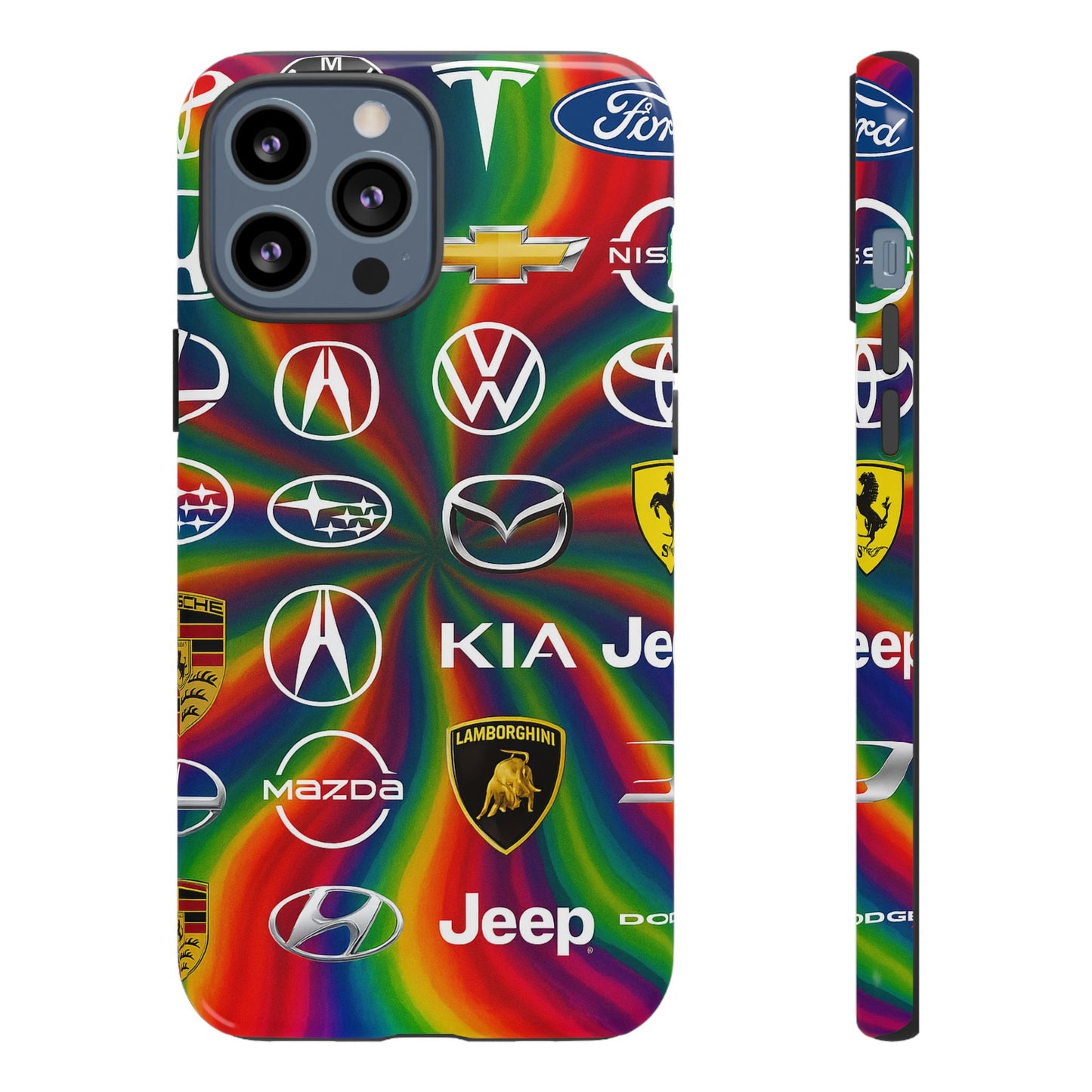 Colorful Car Logos Phone Case - Vibrant Tough Cases for Auto Enthusiasts, Unique Gift for Birthdays, Car Events, and Holidays
