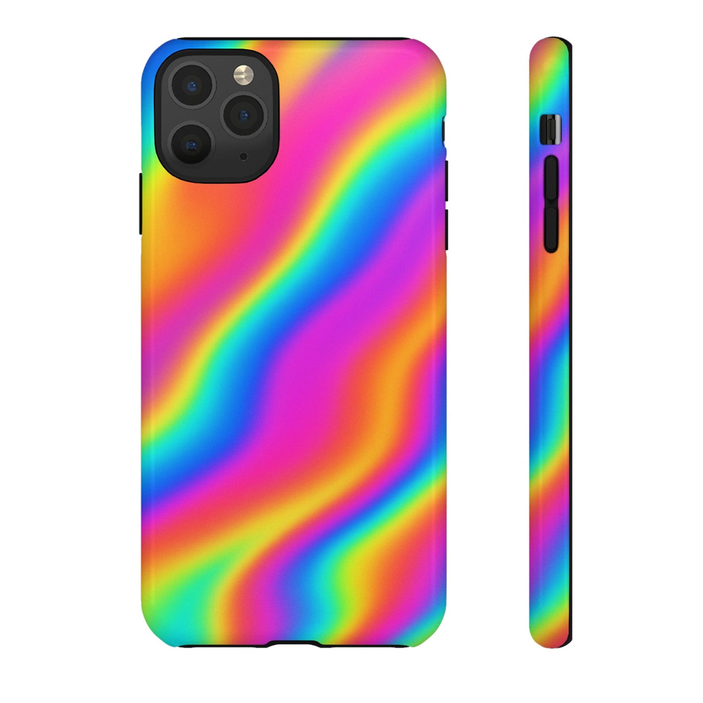 Rainbow Wavy Phone Case - Colorful Tough Cases for Stylish Protection, LGBTQ+ Pride Gift, Trendy Phone Accessory, Birthday, Holiday Present