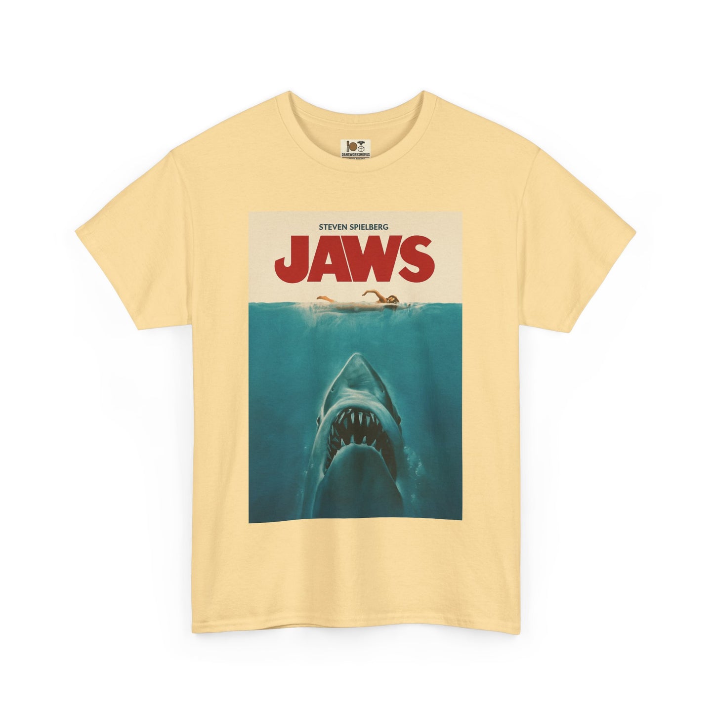 Jaws Unisex Heavy Cotton Tee, Vintage Movie Shirt, Shark Lover Gift, Ocean Theme Clothing, Summer Casual Wear