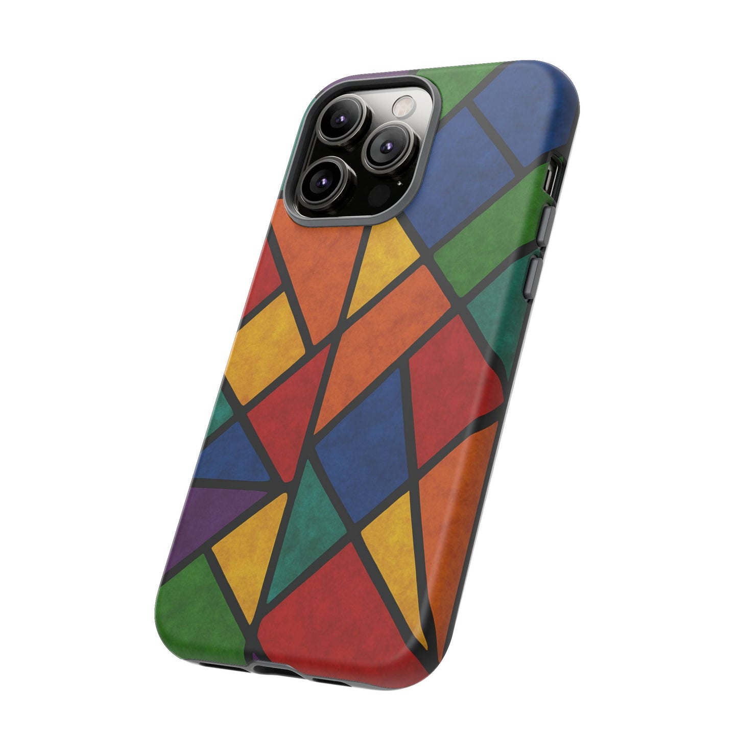 Colorful Phone Case, Stained Glass Pattern, Artistic Phone Cover, Unique Smartphone Protection, Vibrant Gift for All Occasions