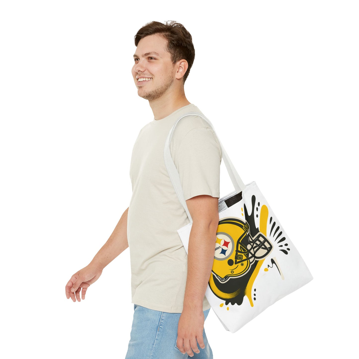 Steelers Inspired Tote Bag, Football Fan Accessory, Game Day Tote, Sports Bag, Personalized Gift for Him