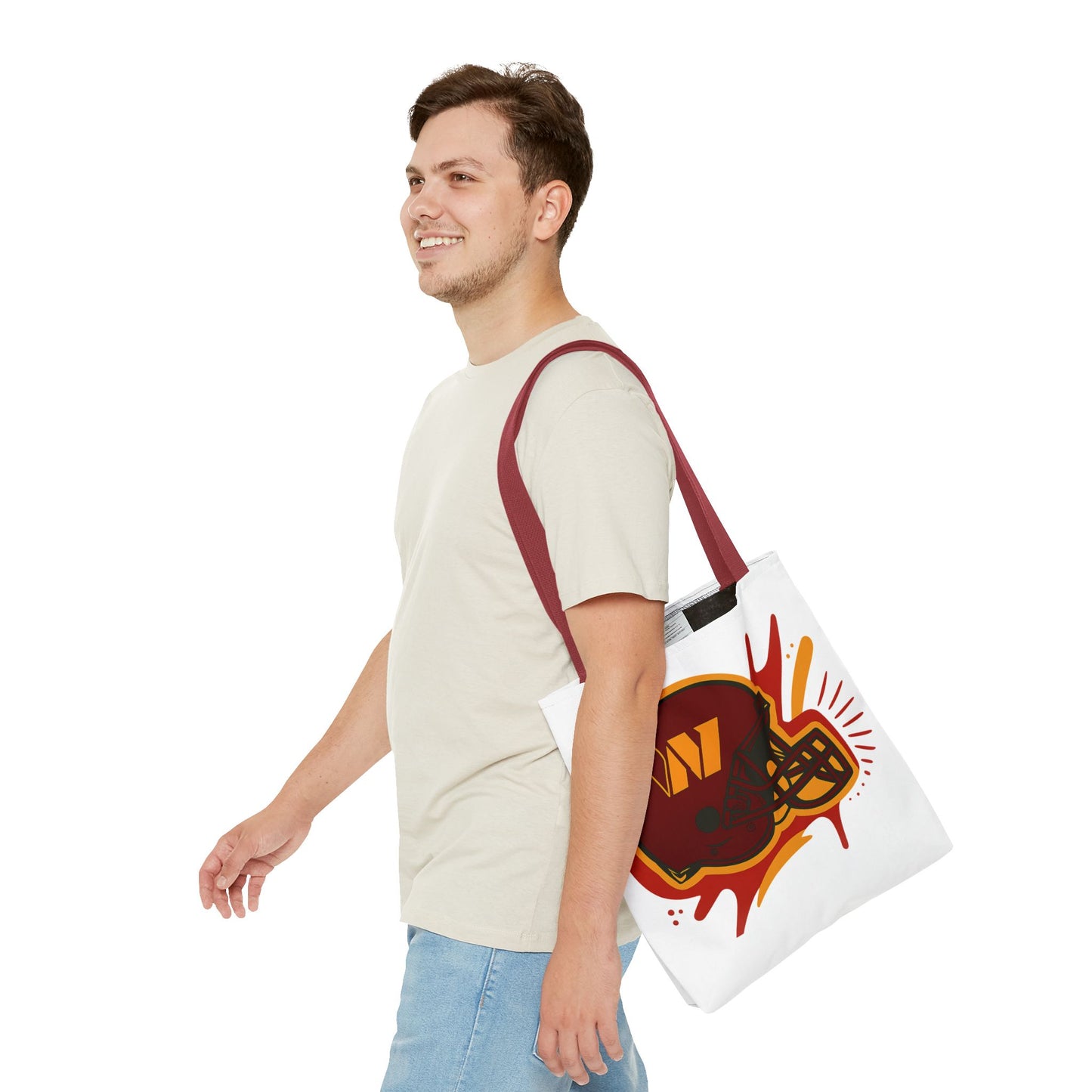 Sporty Tote Bag with Custom Football Helmet Design, Perfect for Game Day, Sports Enthusiasts, Gift for Fans, Everyday Use, Promotion