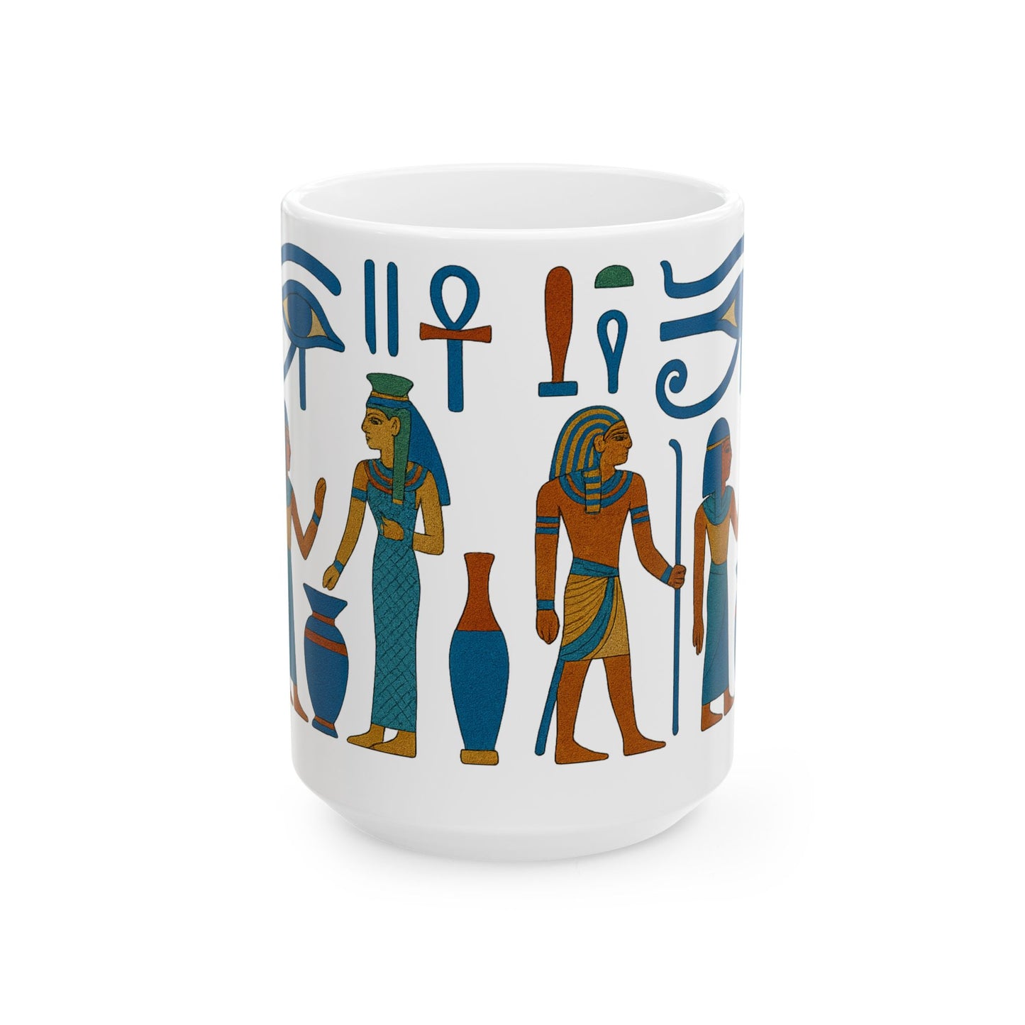 Ancient Egyptian Ceramic Mug, Art Deco Mug, Unique Coffee Cup, Gift for History Lovers, Home Decor, Egyptian