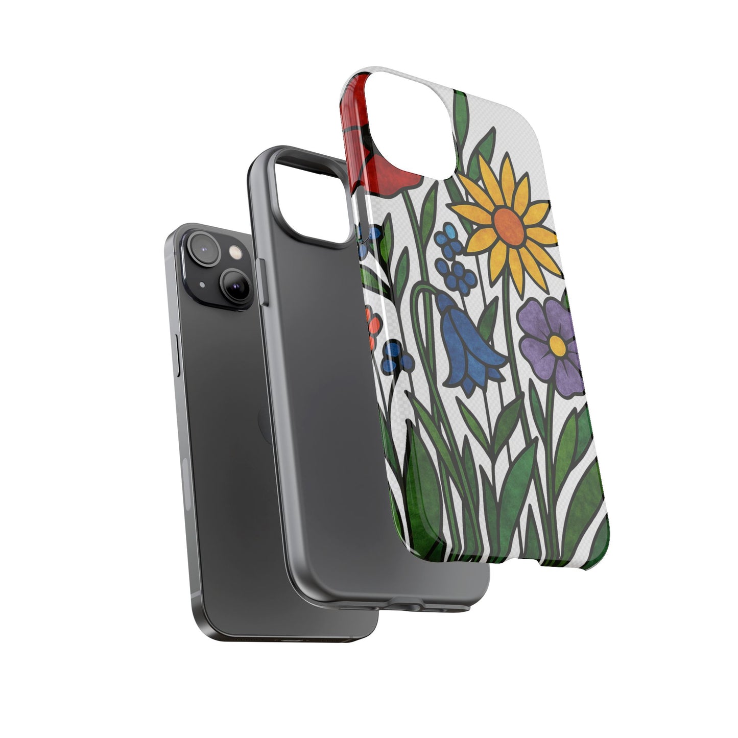 Floral Phone Case, Vibrant Flower Design, Tough Protection, Gift for Nature Lovers, Spring Decor